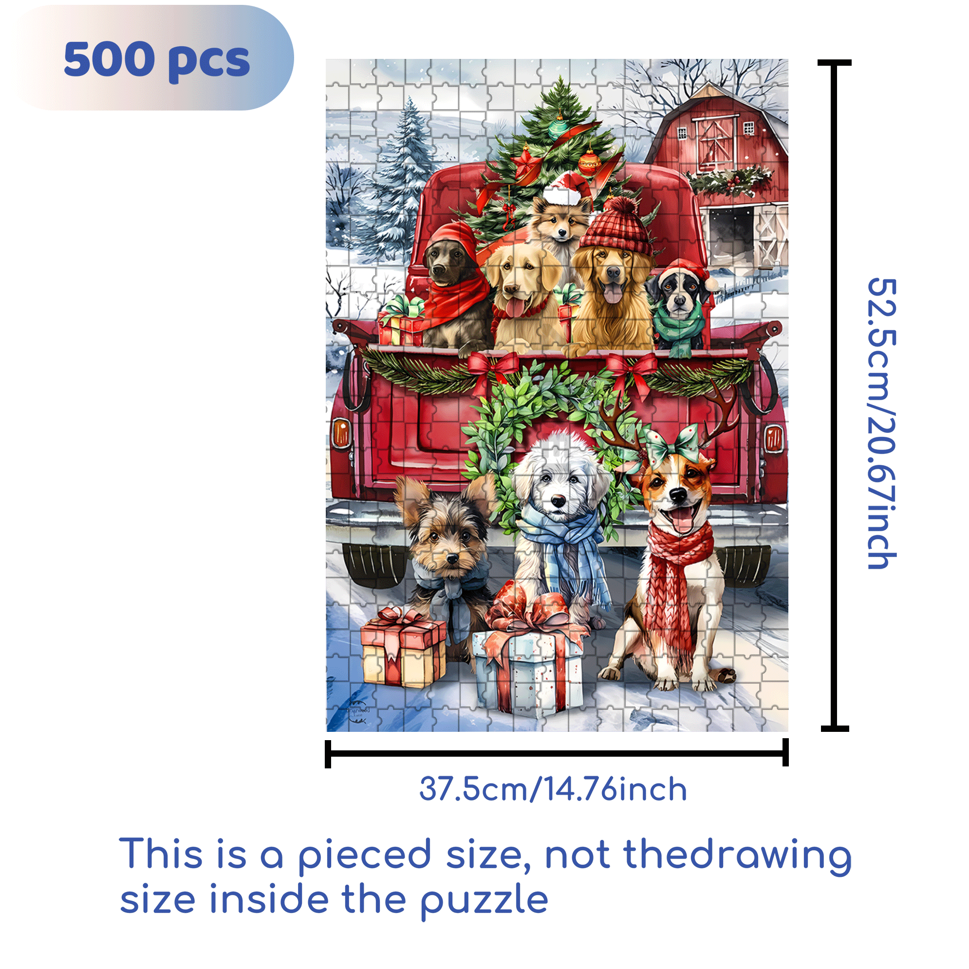 Briarwood Lane Holiday Cheer Dogs Garden 500pcs/1000pcs Jigsaw Puzzle, Scratch-Resistant, Interactive Family Game & Brain-Boosting DIY Decor, Perfect for Halloween, Christmas & New Year Gifts, Family Puzzle Game