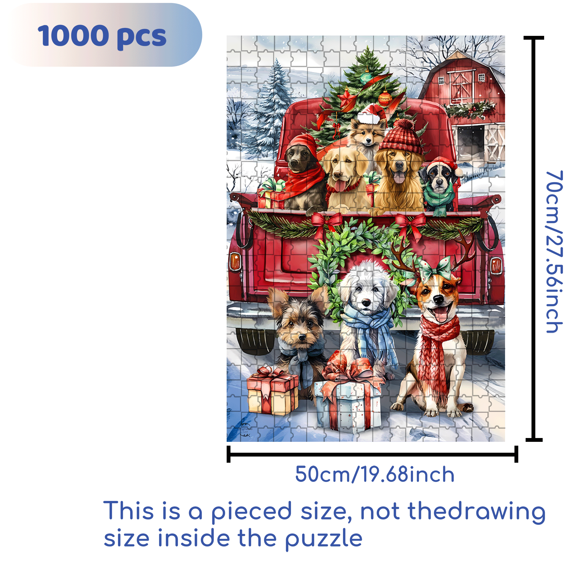 Briarwood Lane Holiday Cheer Dogs Garden 500pcs/1000pcs Jigsaw Puzzle, Scratch-Resistant, Interactive Family Game & Brain-Boosting DIY Decor, Perfect for Halloween, Christmas & New Year Gifts, Family Puzzle Game