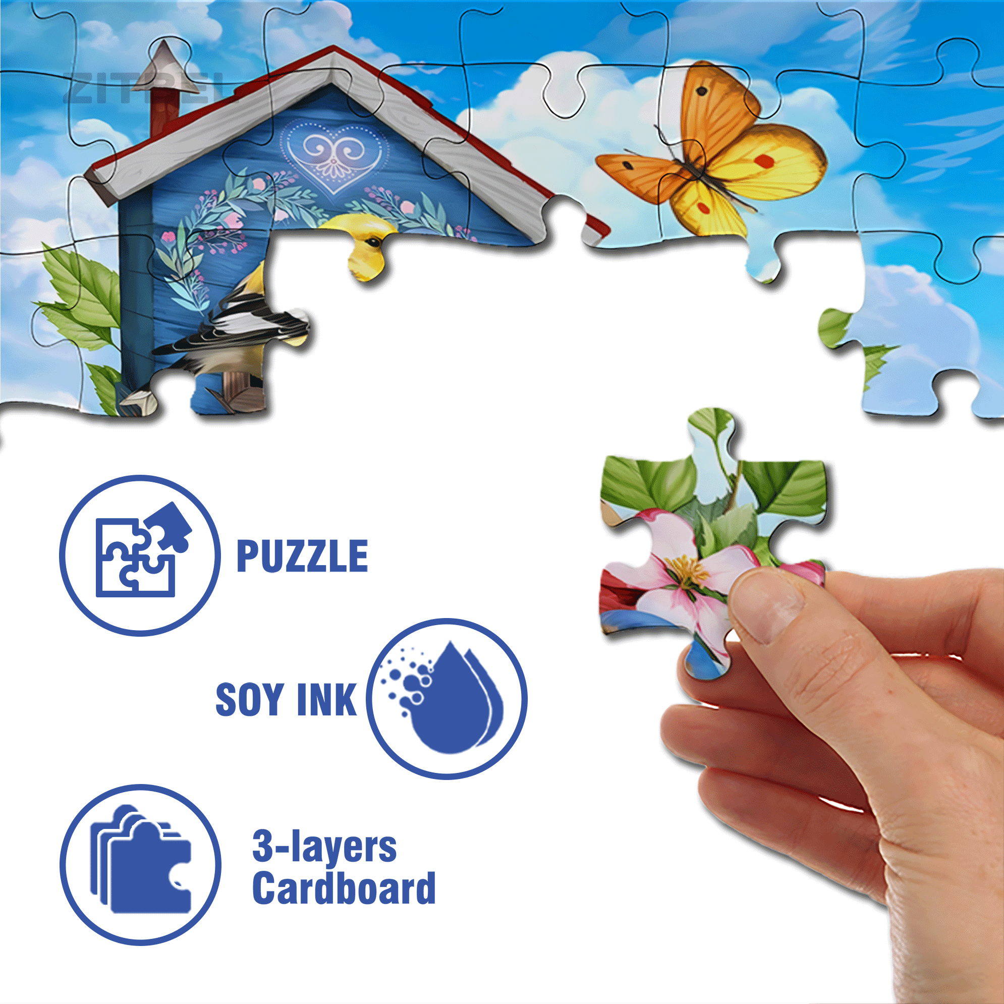 Briarwood Lane Spring Garden 500pcs/1000pcs Jigsaw Puzzle, Scratch-Resistant, Interactive Family Game & Brain-Boosting DIY Decor, Perfect for Halloween, Christmas & New Year Gifts, Family Puzzle Game