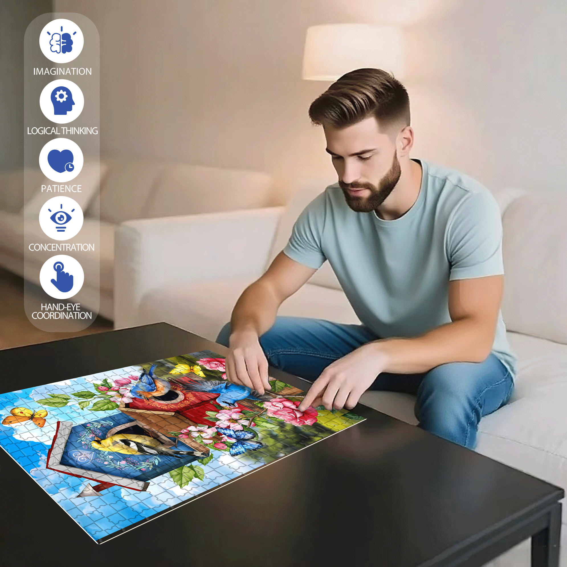 Briarwood Lane Spring Garden 500pcs/1000pcs Jigsaw Puzzle, Scratch-Resistant, Interactive Family Game & Brain-Boosting DIY Decor, Perfect for Halloween, Christmas & New Year Gifts, Family Puzzle Game