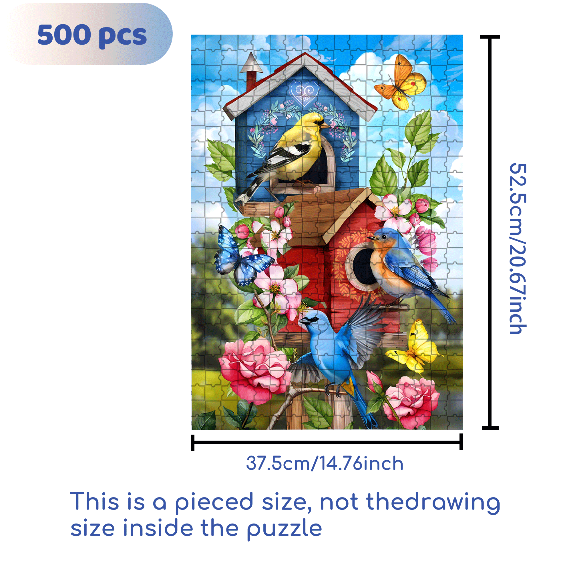 Briarwood Lane Spring Garden 500pcs/1000pcs Jigsaw Puzzle, Scratch-Resistant, Interactive Family Game & Brain-Boosting DIY Decor, Perfect for Halloween, Christmas & New Year Gifts, Family Puzzle Game