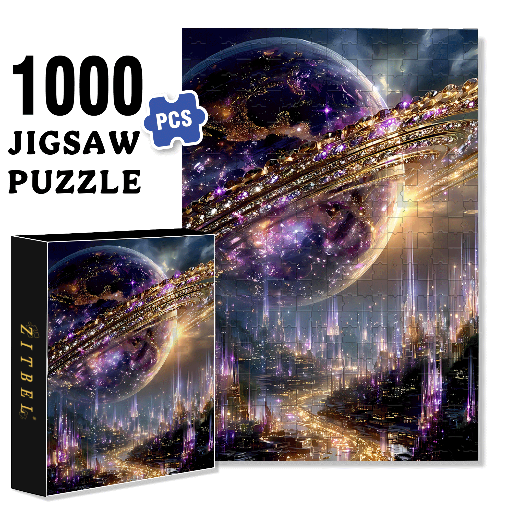 Brilliant Planet 500pcs/1000pcs Jigsaw Puzzle, Scratch-Resistant, Interactive Family Game & Brain-Boosting DIY Decor, Perfect for Halloween, Christmas & New Year Gifts, Family Puzzle Game