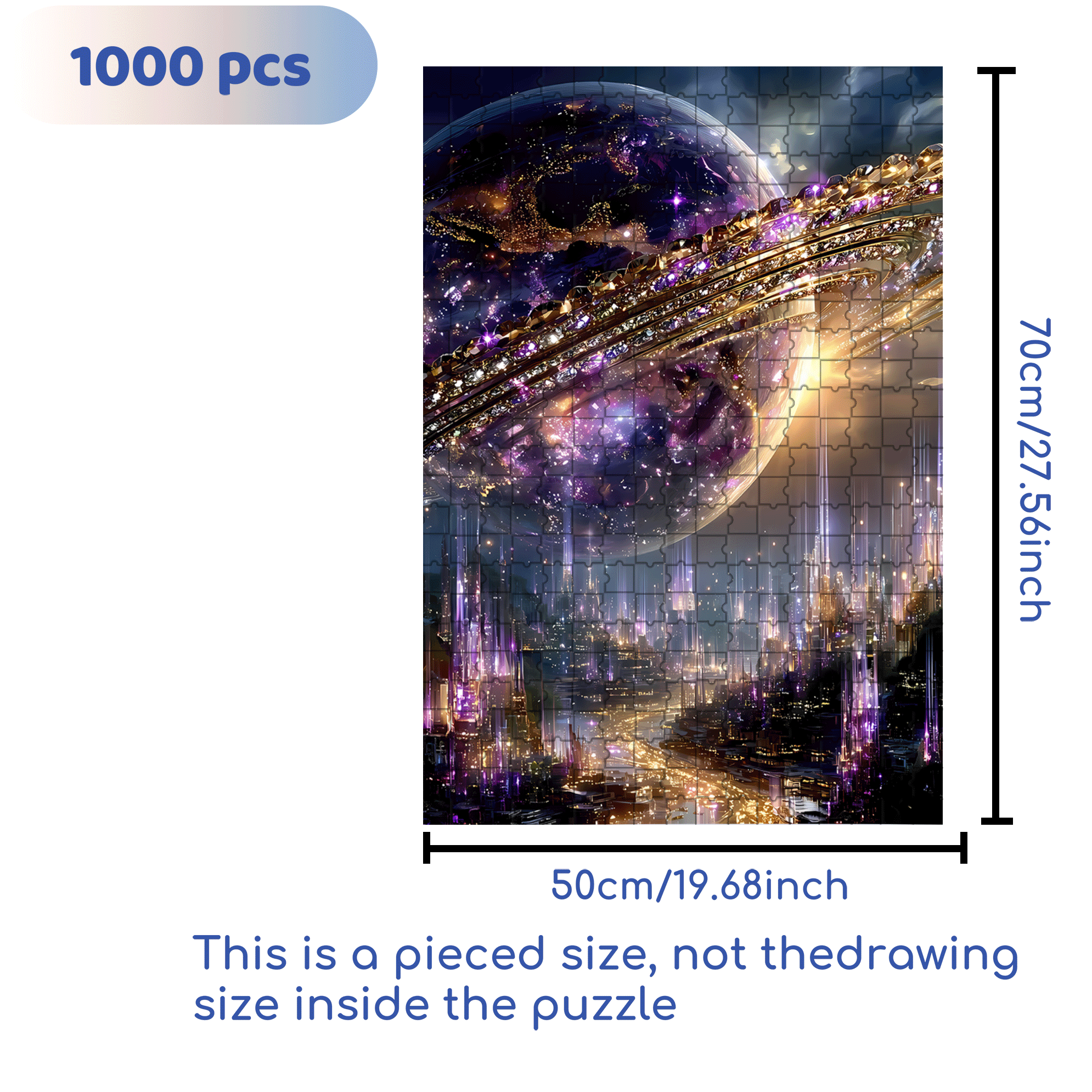 Brilliant Planet 500pcs/1000pcs Jigsaw Puzzle, Scratch-Resistant, Interactive Family Game & Brain-Boosting DIY Decor, Perfect for Halloween, Christmas & New Year Gifts, Family Puzzle Game