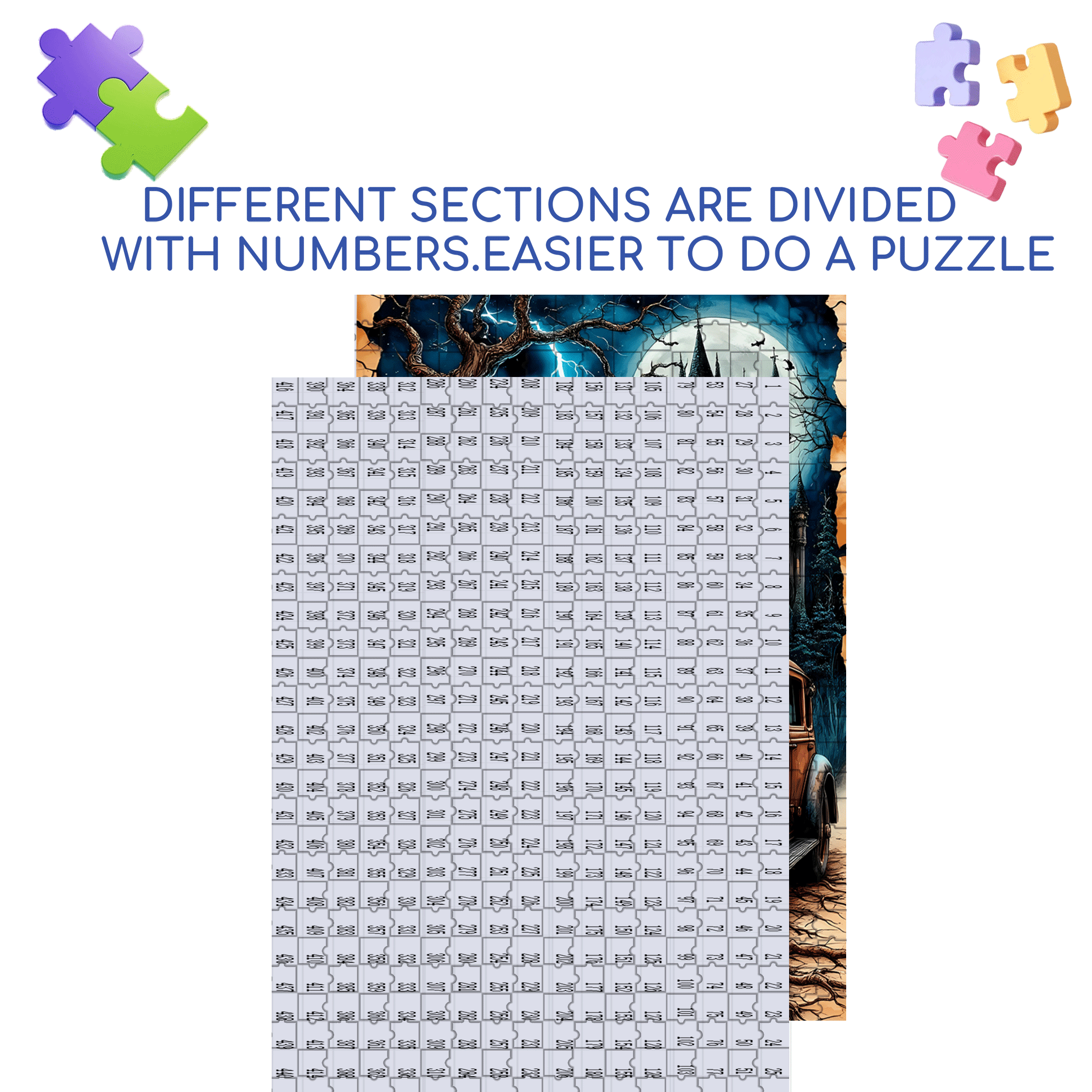 Castle Exploration 500pcs/1000pcs Jigsaw Puzzle, Scratch-Resistant, Interactive Family Game & Brain-Boosting DIY Decor, Perfect for Halloween, Christmas & New Year Gifts, Family Puzzle Game