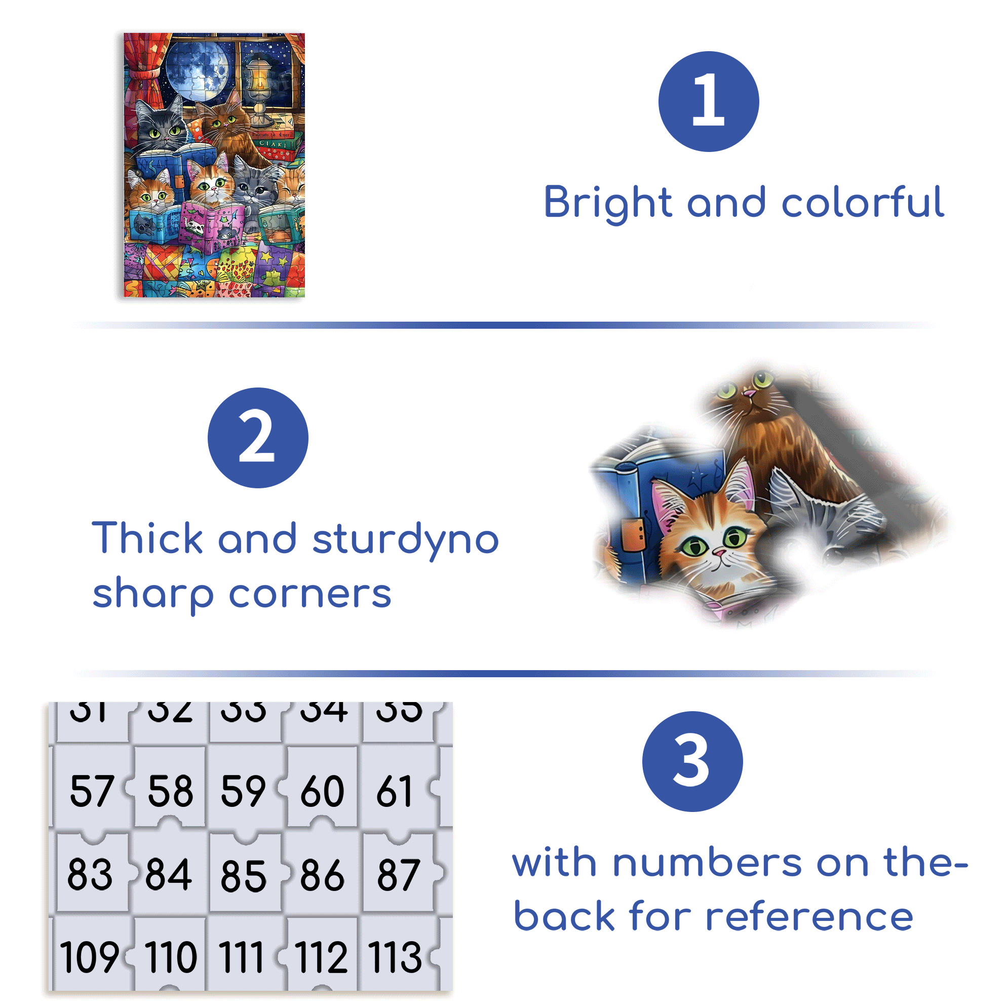 Cat Bedtime Storytime 500pcs/1000pcs Jigsaw Puzzle, Scratch-Resistant, Interactive Family Game & Brain-Boosting DIY Decor, Perfect for Halloween, Christmas & New Year Gifts, Family Puzzle Game