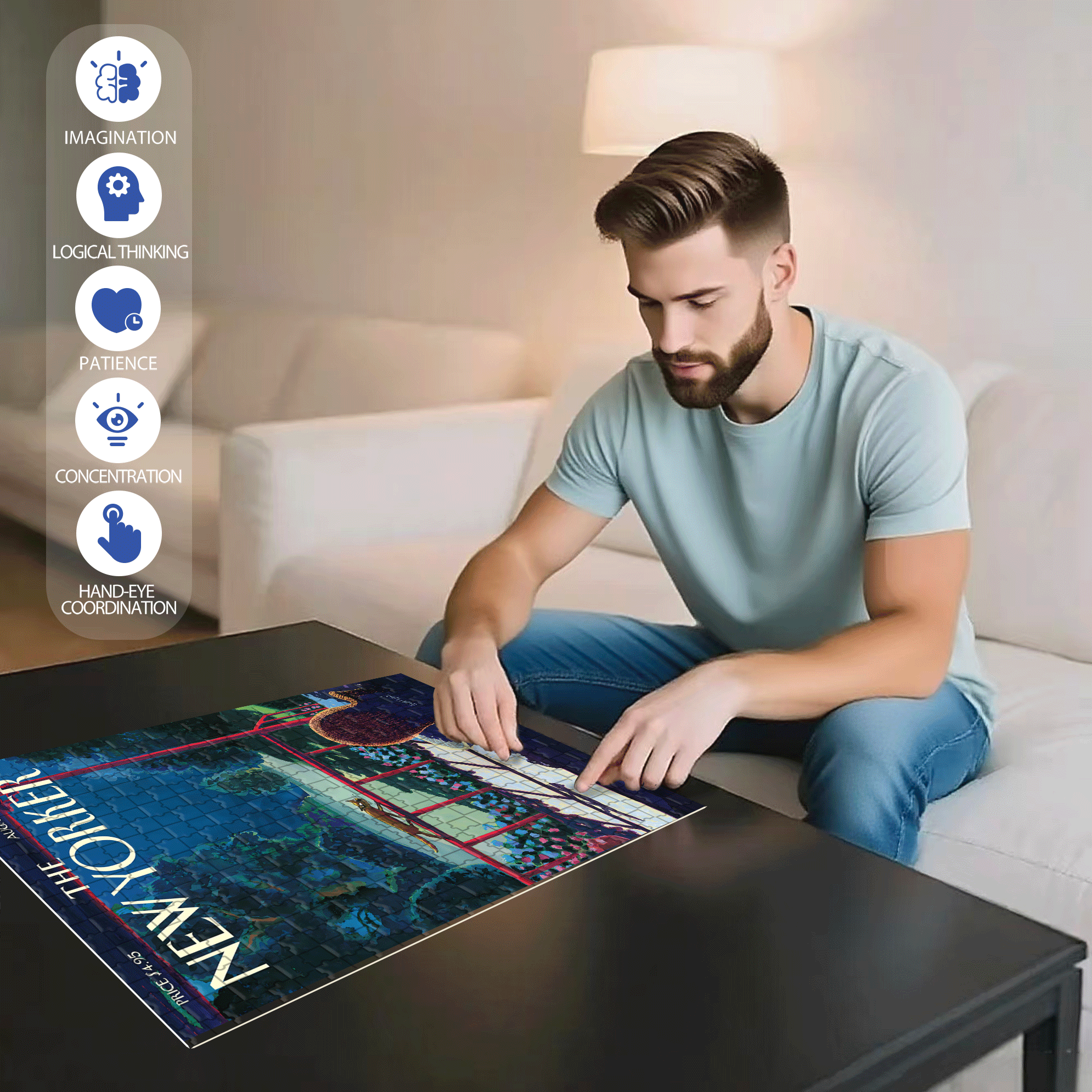Cat's Night Out 500pcs/1000pcs Jigsaw Puzzle, Scratch-Resistant, Interactive Family Game & Brain-Boosting DIY Decor, Perfect for Halloween, Christmas & New Year Gifts, Family Puzzle Game