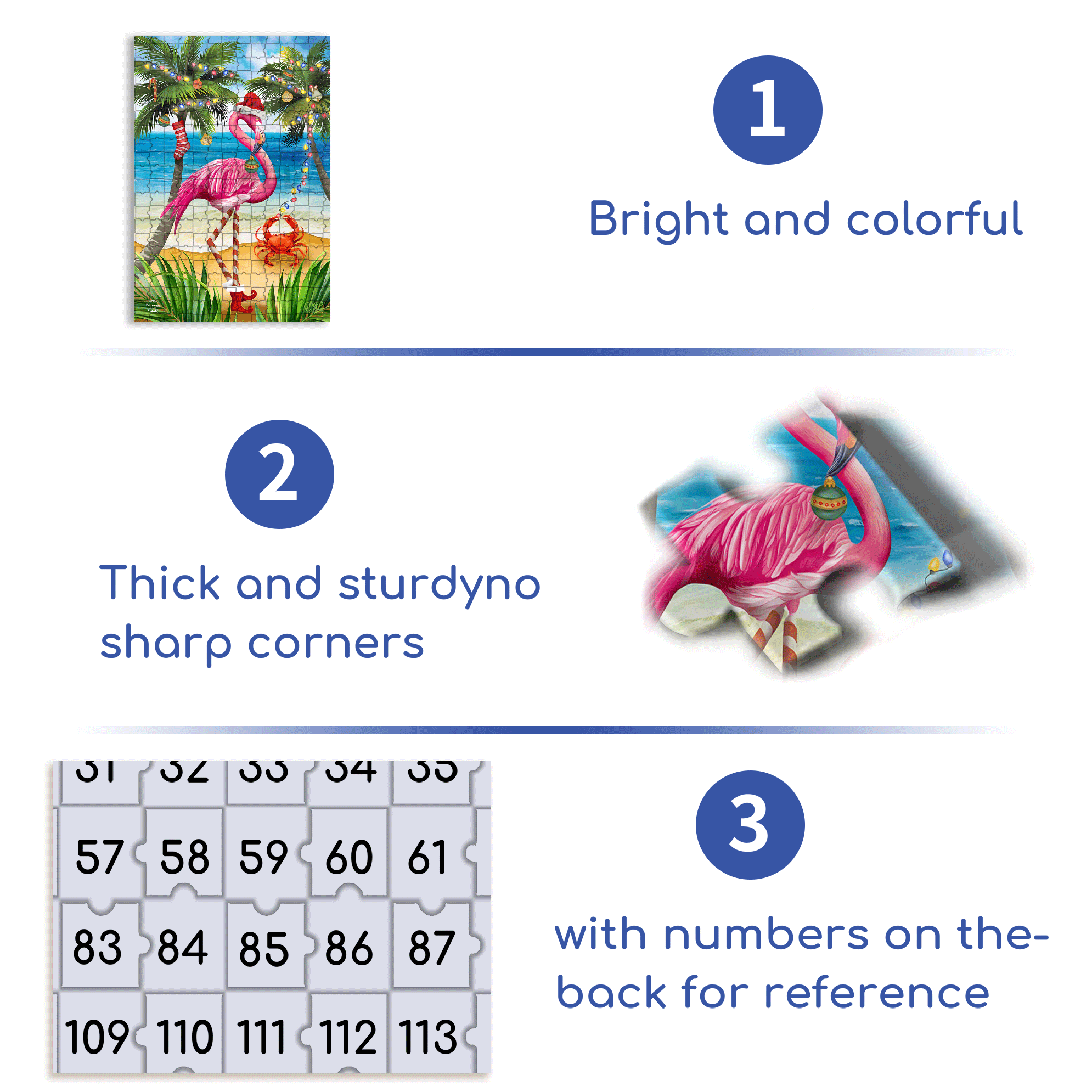 Christmas in Paradise Flamingo Garden 500pcs/1000pcs Jigsaw Puzzle, Scratch-Resistant, Interactive Family Game & Brain-Boosting DIY Decor, Perfect for Halloween, Christmas & New Year Gifts, Family Puzzle Game