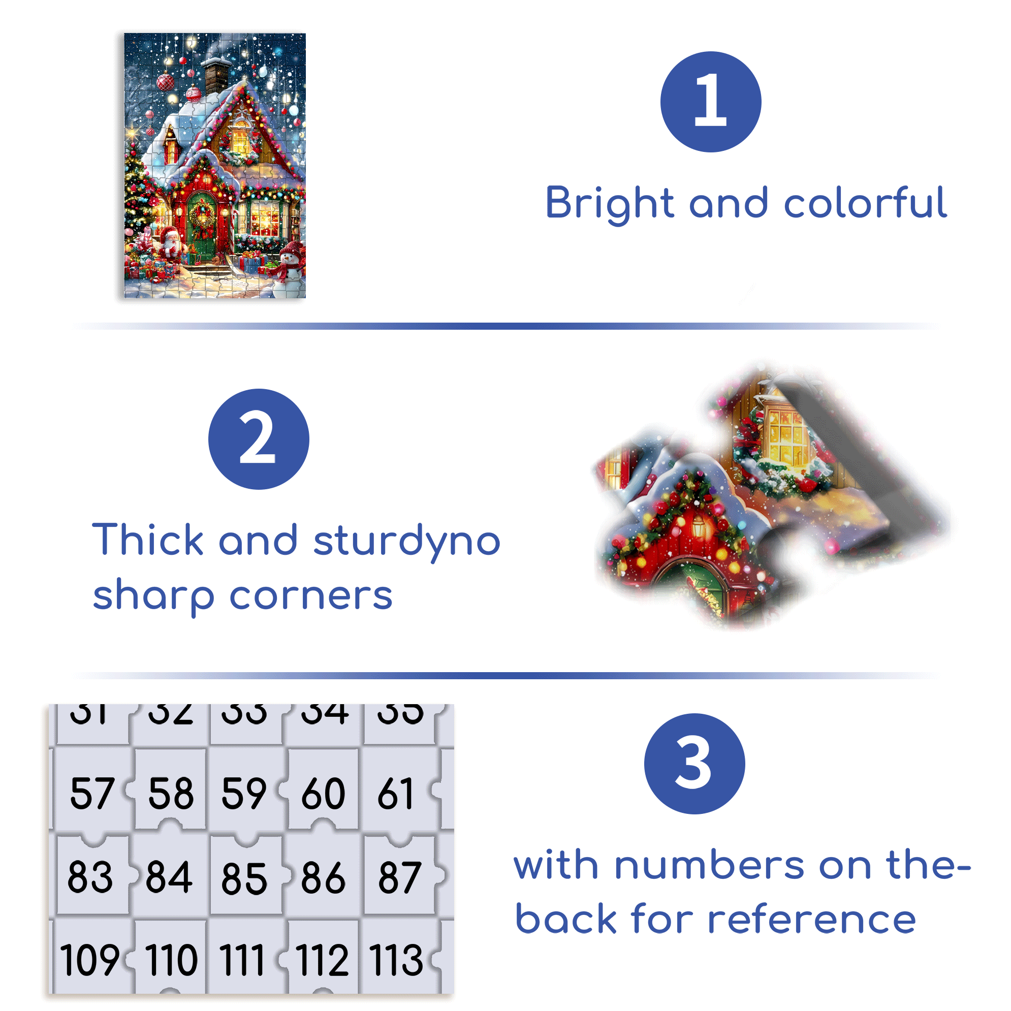 Christmas Snow House & Santa 500pcs/1000pcs Jigsaw Puzzle, Scratch-Resistant, Interactive Family Game & Brain-Boosting DIY Decor, Perfect for Halloween, Christmas & New Year Gifts, Family Puzzle Game