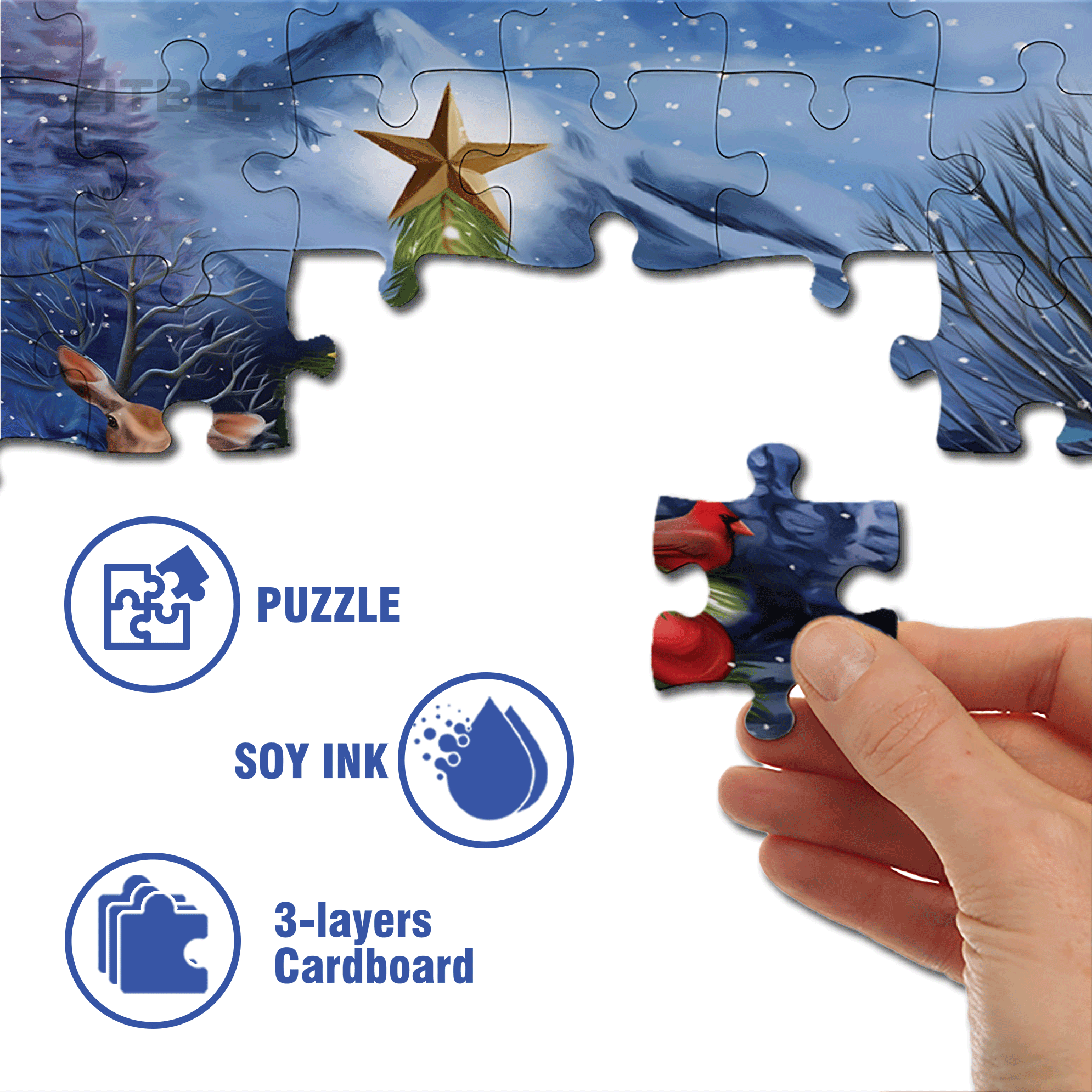 Christmas Tree Friends Garden 500pcs/1000pcs Jigsaw Puzzle, Scratch-Resistant, Interactive Family Game & Brain-Boosting DIY Decor, Perfect for Halloween, Christmas & New Year Gifts, Family Puzzle Game