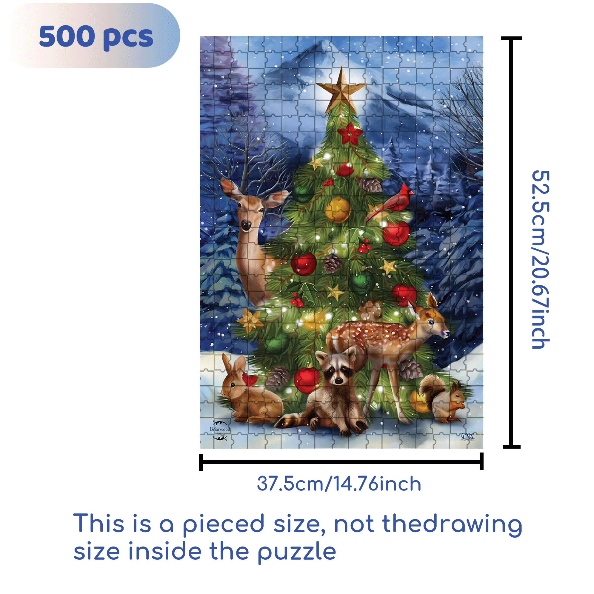 Christmas Tree Friends Garden 500pcs/1000pcs Jigsaw Puzzle, Scratch-Resistant, Interactive Family Game & Brain-Boosting DIY Decor, Perfect for Halloween, Christmas & New Year Gifts, Family Puzzle Game