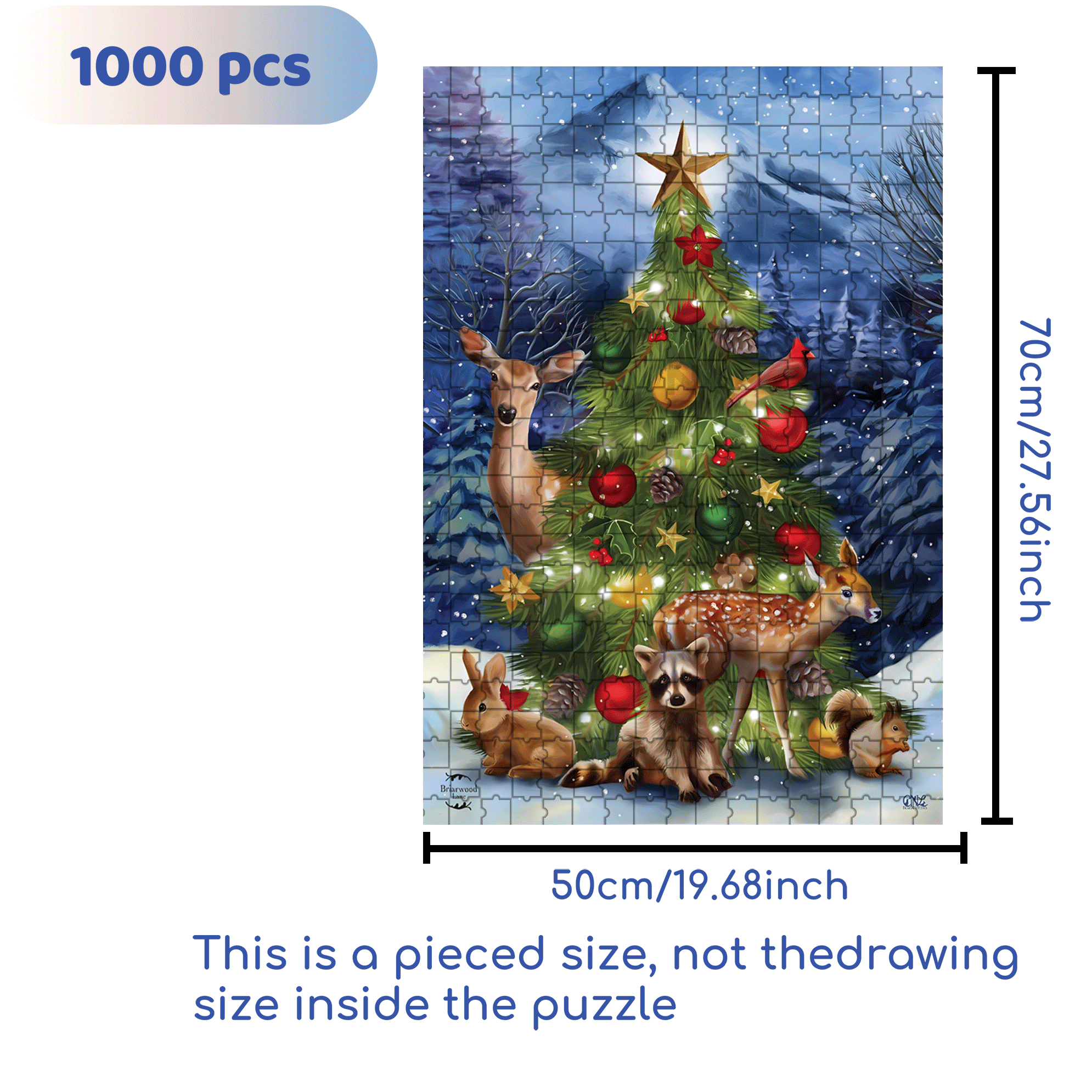 Christmas Tree Friends Garden 500pcs/1000pcs Jigsaw Puzzle, Scratch-Resistant, Interactive Family Game & Brain-Boosting DIY Decor, Perfect for Halloween, Christmas & New Year Gifts, Family Puzzle Game