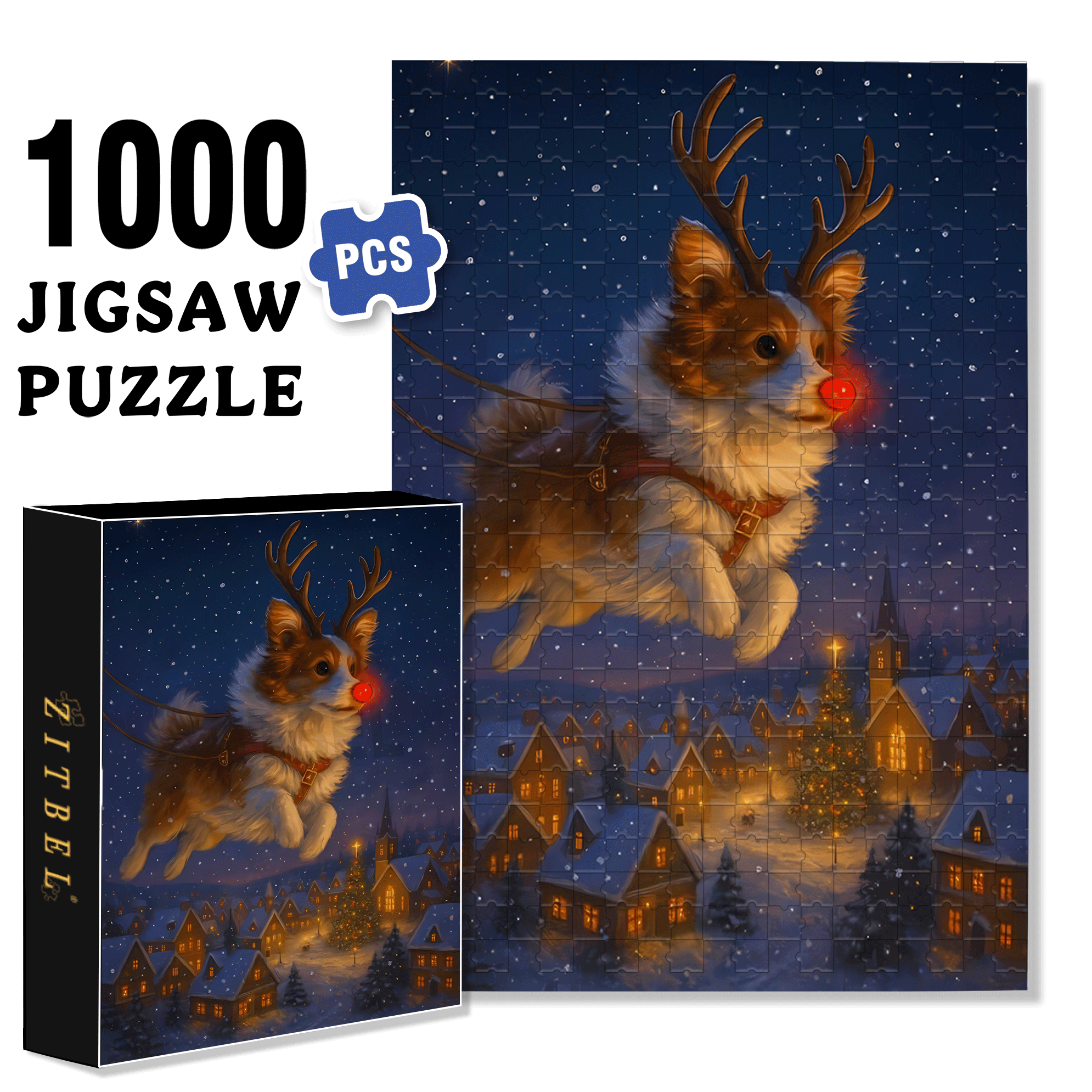 Corgi's Dream 500pcs/1000pcs Jigsaw Puzzle, Scratch-Resistant, Interactive Family Game & Brain-Boosting DIY Decor, Perfect for Halloween, Christmas & New Year Gifts, Family Puzzle Game