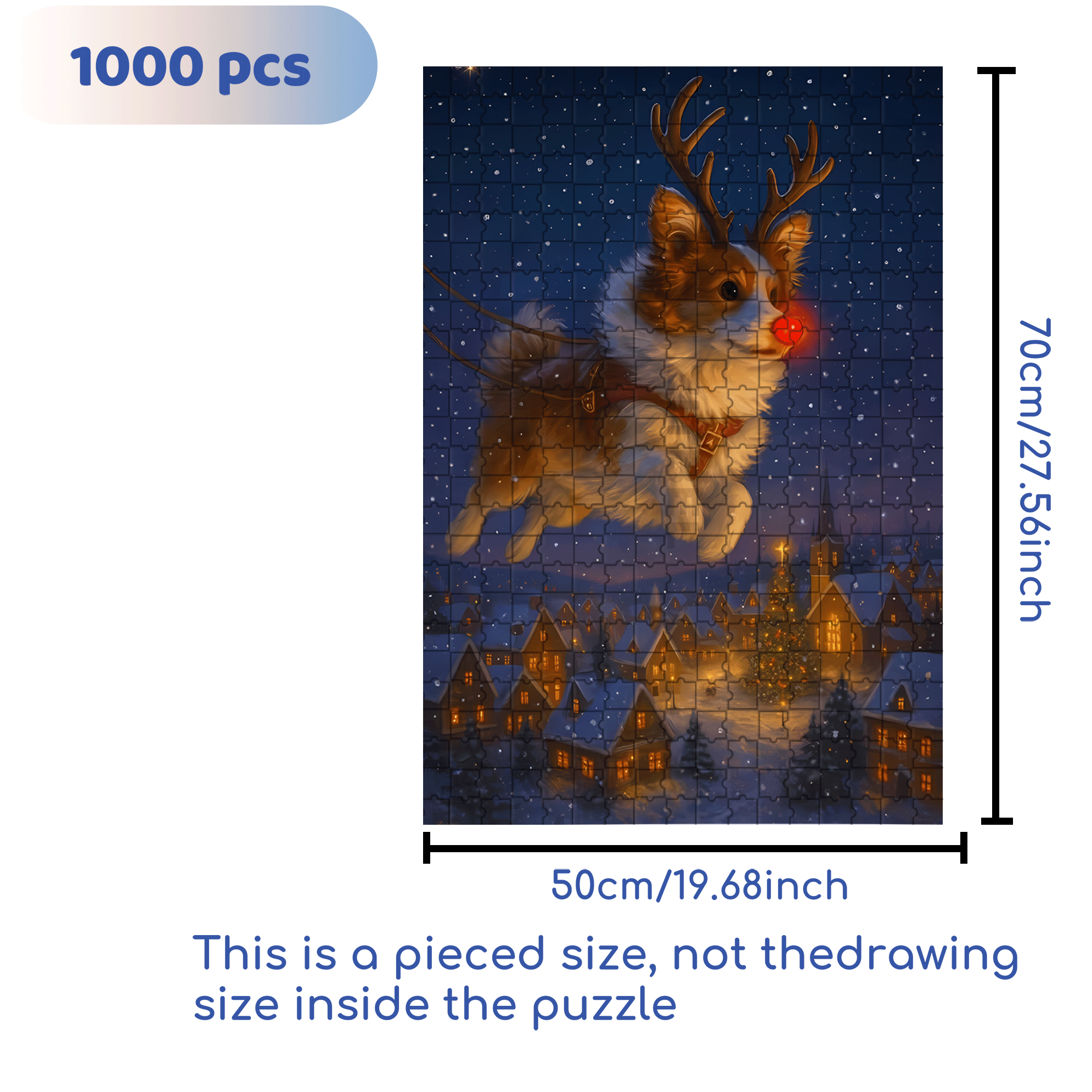 Corgi's Dream 500pcs/1000pcs Jigsaw Puzzle, Scratch-Resistant, Interactive Family Game & Brain-Boosting DIY Decor, Perfect for Halloween, Christmas & New Year Gifts, Family Puzzle Game