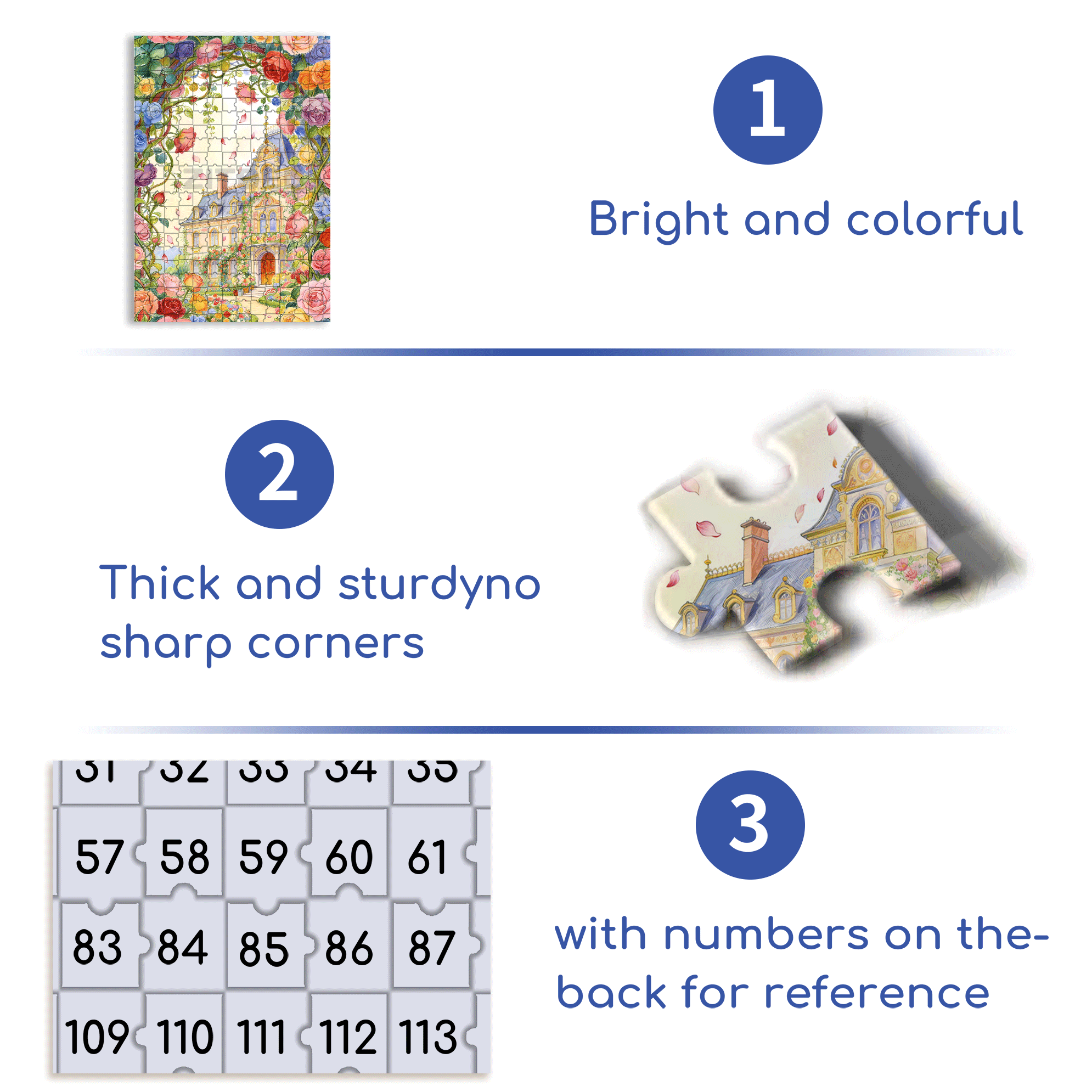 Dream Rose Manor 500pcs/1000pcs Jigsaw Puzzle, Scratch-Resistant, Interactive Family Game & Brain-Boosting DIY Decor, Perfect for Halloween, Christmas & New Year Gifts, Family Puzzle Game