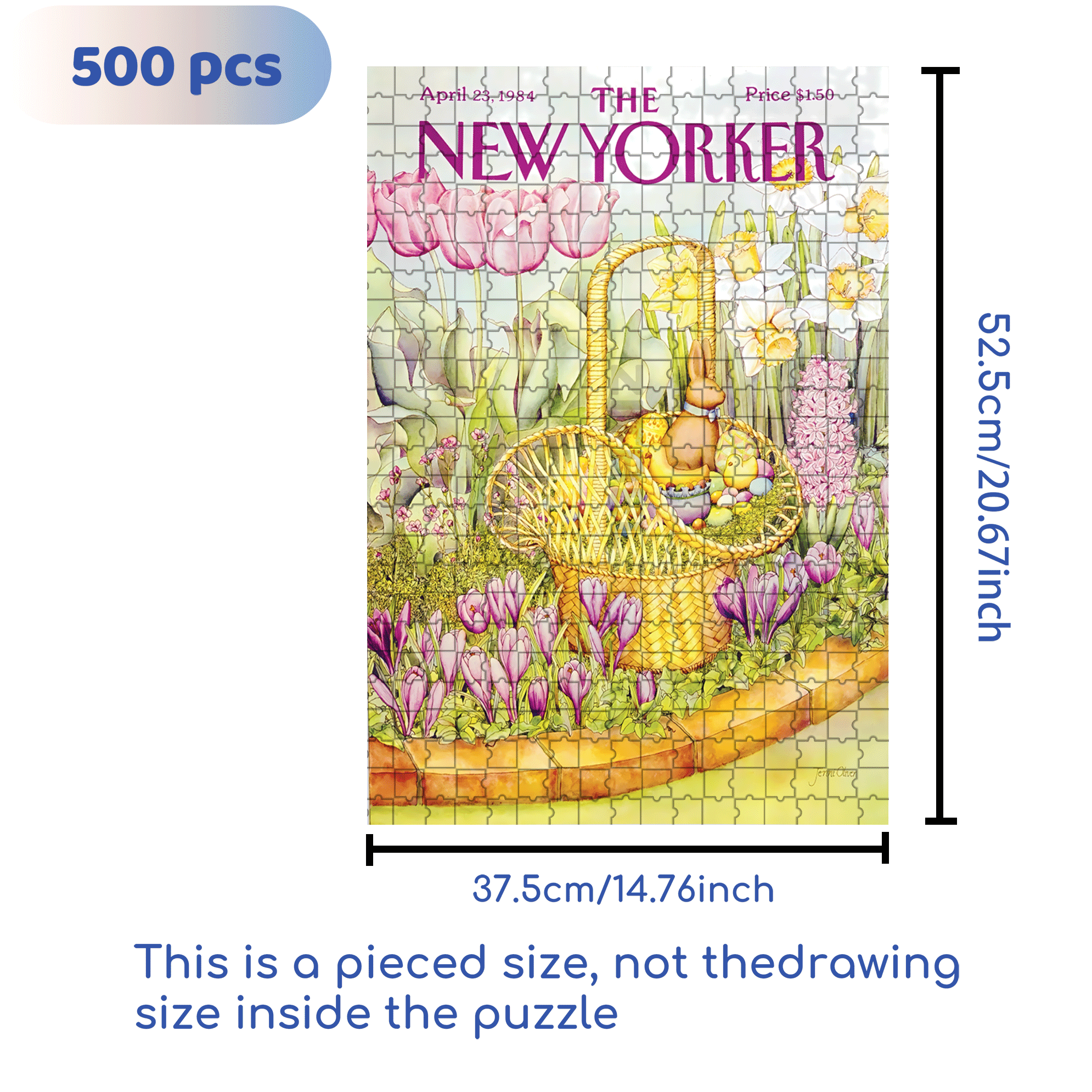 Easter Basket 500pcs/1000pcs Jigsaw Puzzle, Scratch-Resistant, Interactive Family Game & Brain-Boosting DIY Decor, Perfect for Halloween, Christmas & New Year Gifts, Family Puzzle Game