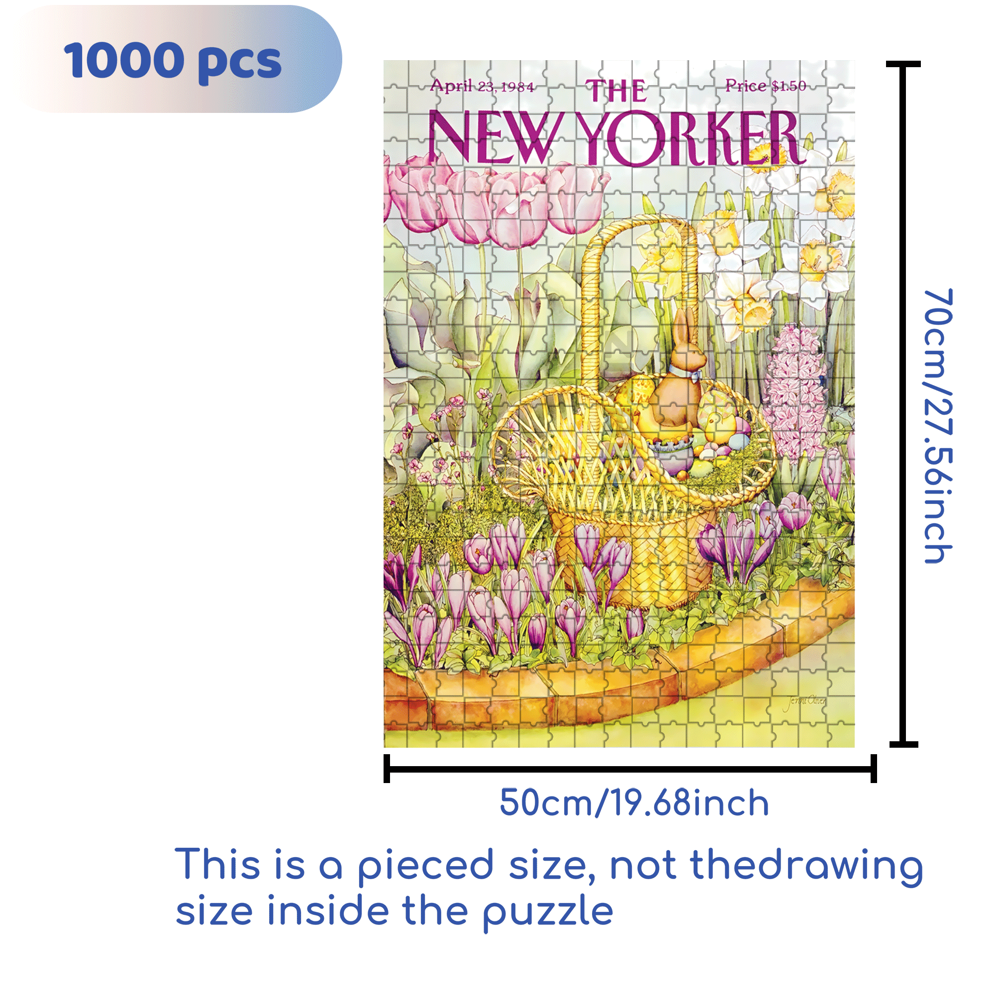Easter Basket 500pcs/1000pcs Jigsaw Puzzle, Scratch-Resistant, Interactive Family Game & Brain-Boosting DIY Decor, Perfect for Halloween, Christmas & New Year Gifts, Family Puzzle Game
