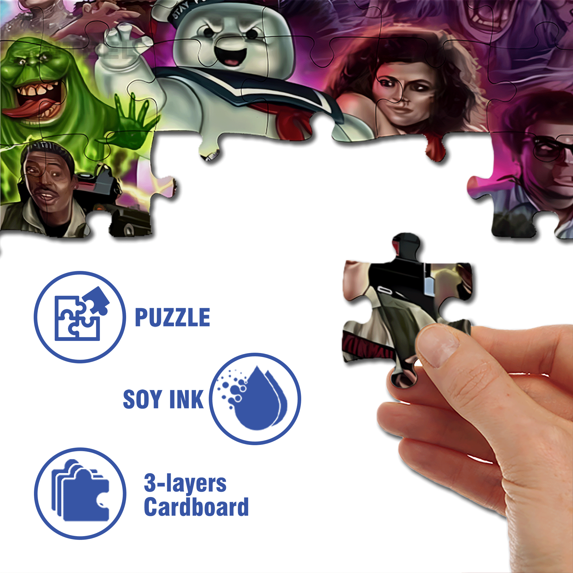 Ghostbusters 500pcs/1000pcs Jigsaw Puzzle, Scratch-Resistant, Interactive Family Game & Brain-Boosting DIY Decor, Perfect for Halloween, Christmas & New Year Gifts, Family Puzzle Game