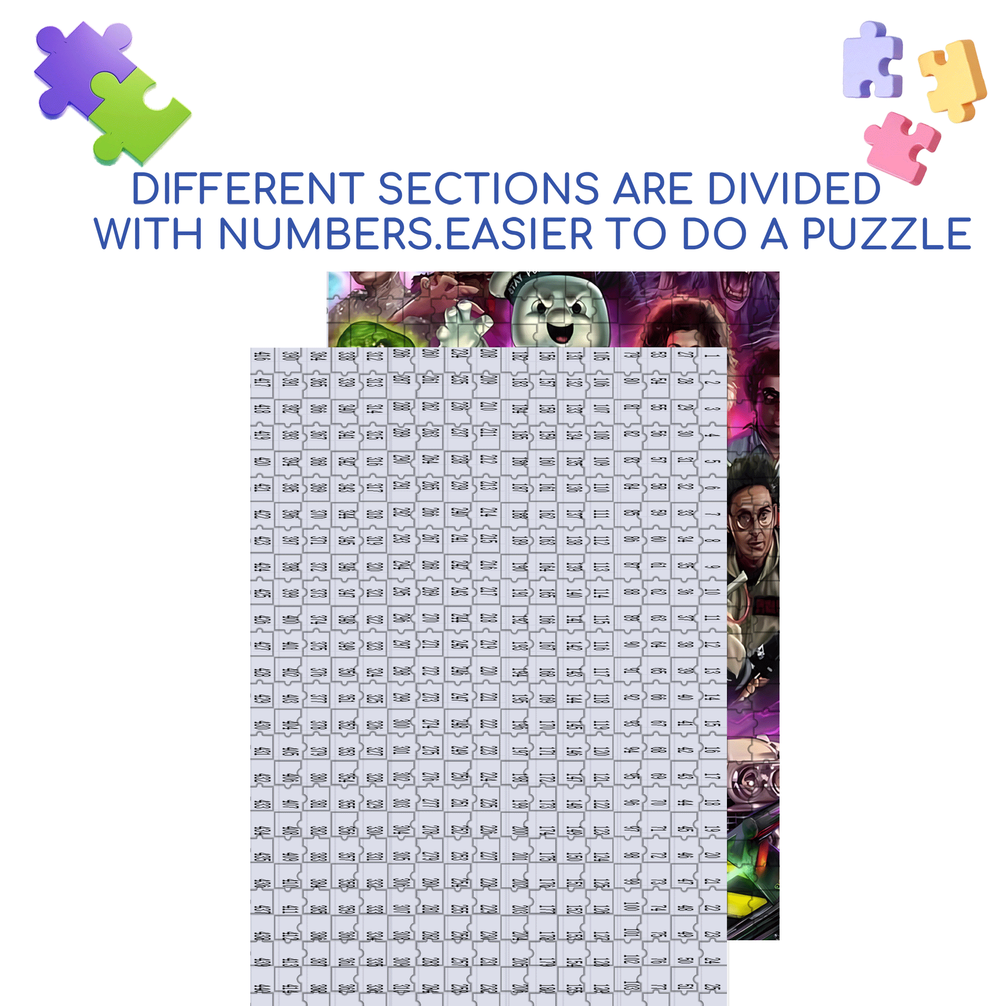Ghostbusters 500pcs/1000pcs Jigsaw Puzzle, Scratch-Resistant, Interactive Family Game & Brain-Boosting DIY Decor, Perfect for Halloween, Christmas & New Year Gifts, Family Puzzle Game