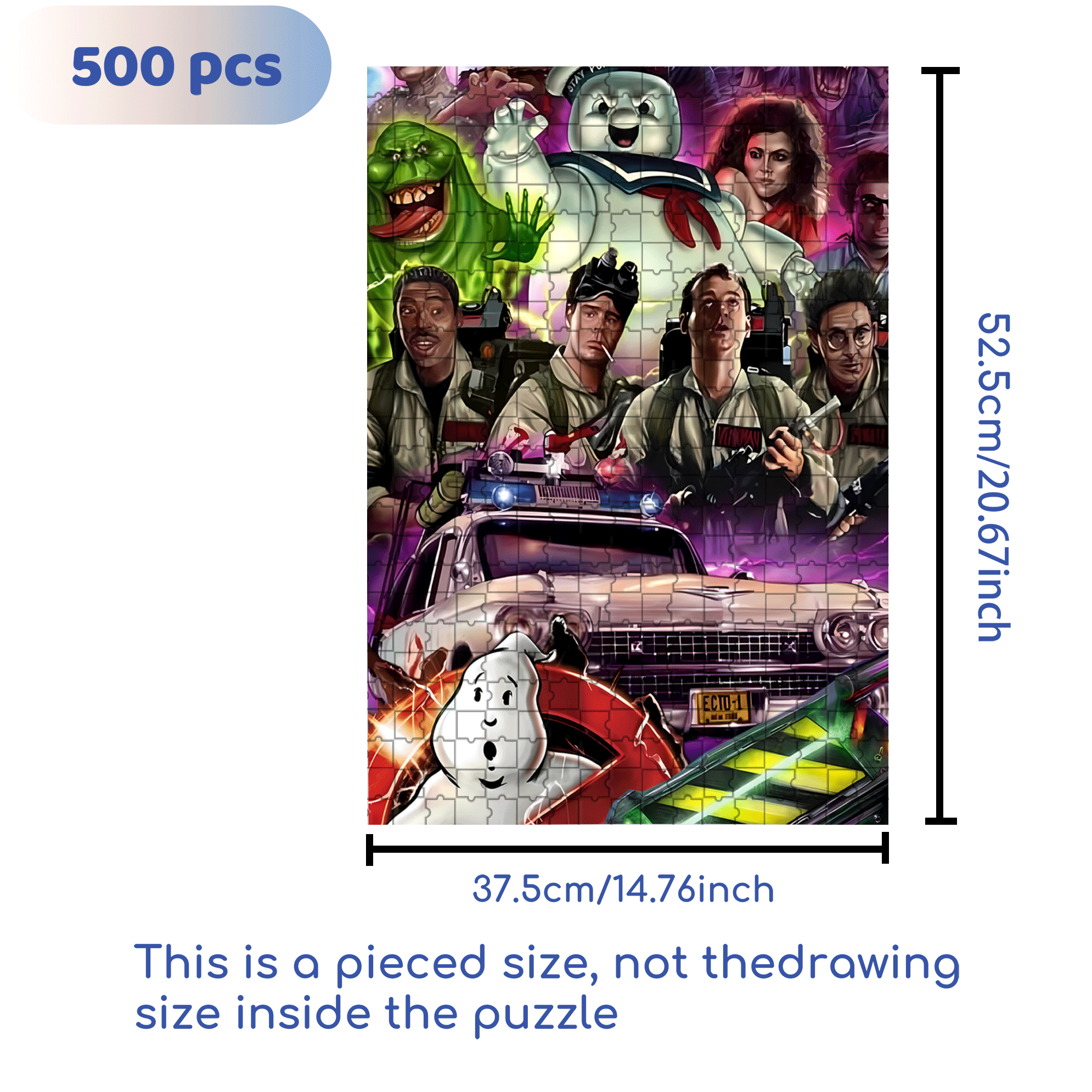 Ghostbusters 500pcs/1000pcs Jigsaw Puzzle, Scratch-Resistant, Interactive Family Game & Brain-Boosting DIY Decor, Perfect for Halloween, Christmas & New Year Gifts, Family Puzzle Game
