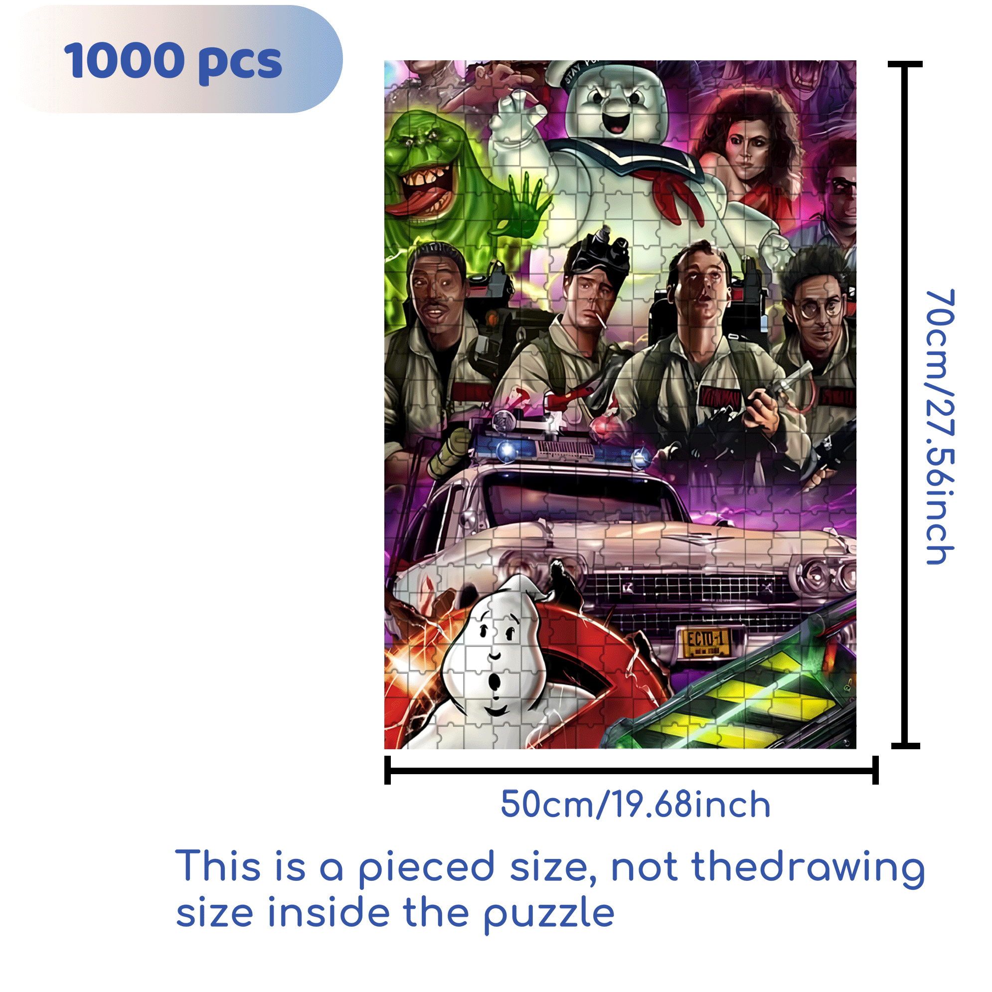 Ghostbusters 500pcs/1000pcs Jigsaw Puzzle, Scratch-Resistant, Interactive Family Game & Brain-Boosting DIY Decor, Perfect for Halloween, Christmas & New Year Gifts, Family Puzzle Game