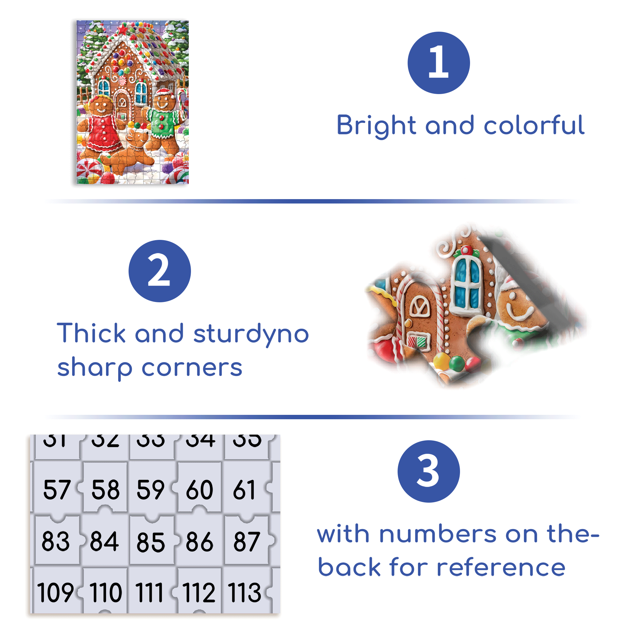 Gingerbread House & Candy 500pcs/1000pcs Jigsaw Puzzle, Scratch-Resistant, Interactive Family Game & Brain-Boosting DIY Decor, Perfect for Halloween, Christmas & New Year Gifts, Family Puzzle Game