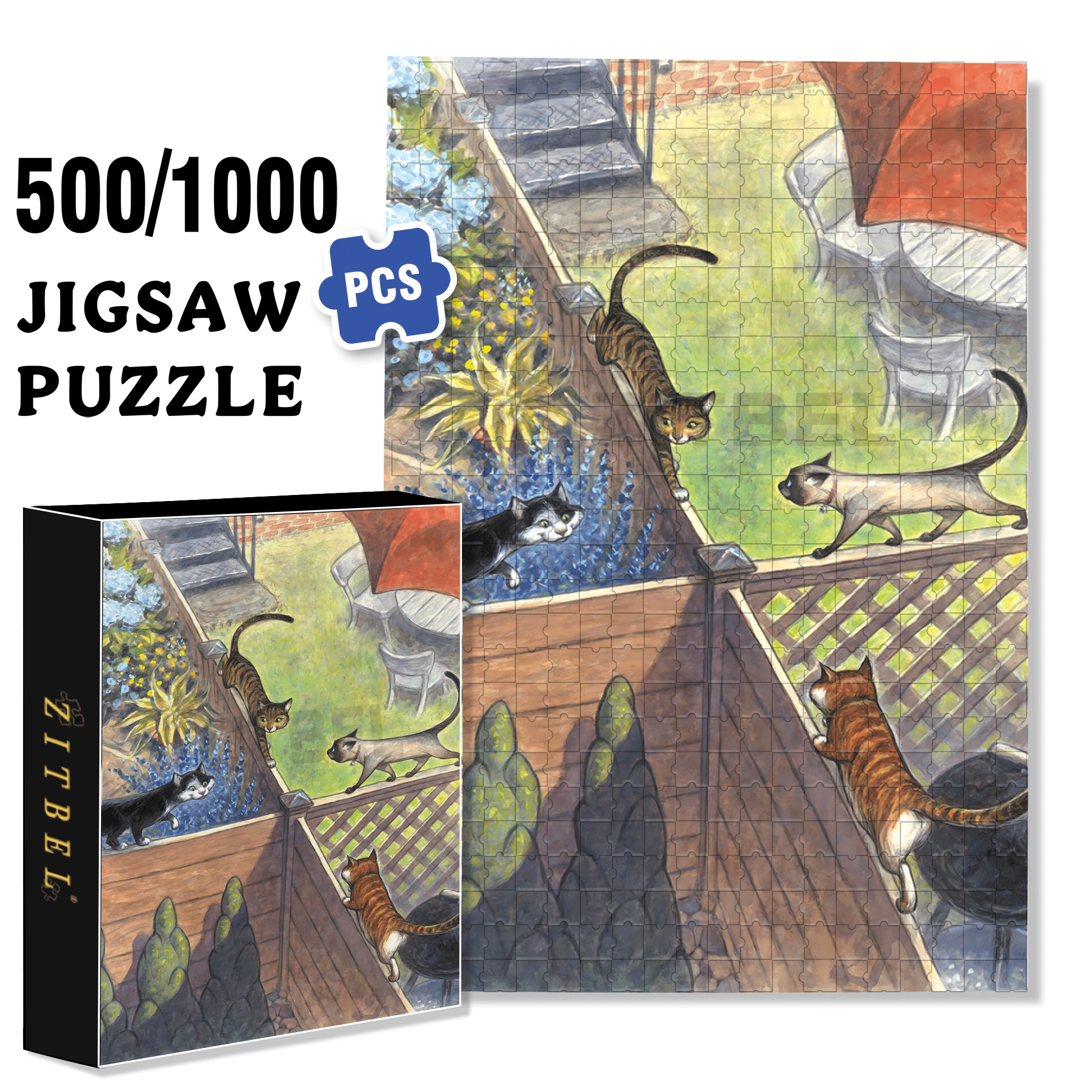 Good Fences 500pcs/1000pcs Jigsaw Puzzle, Scratch-Resistant, Interactive Family Game & Brain-Boosting DIY Decor, Perfect for Halloween, Christmas & New Year Gifts, Family Puzzle Game