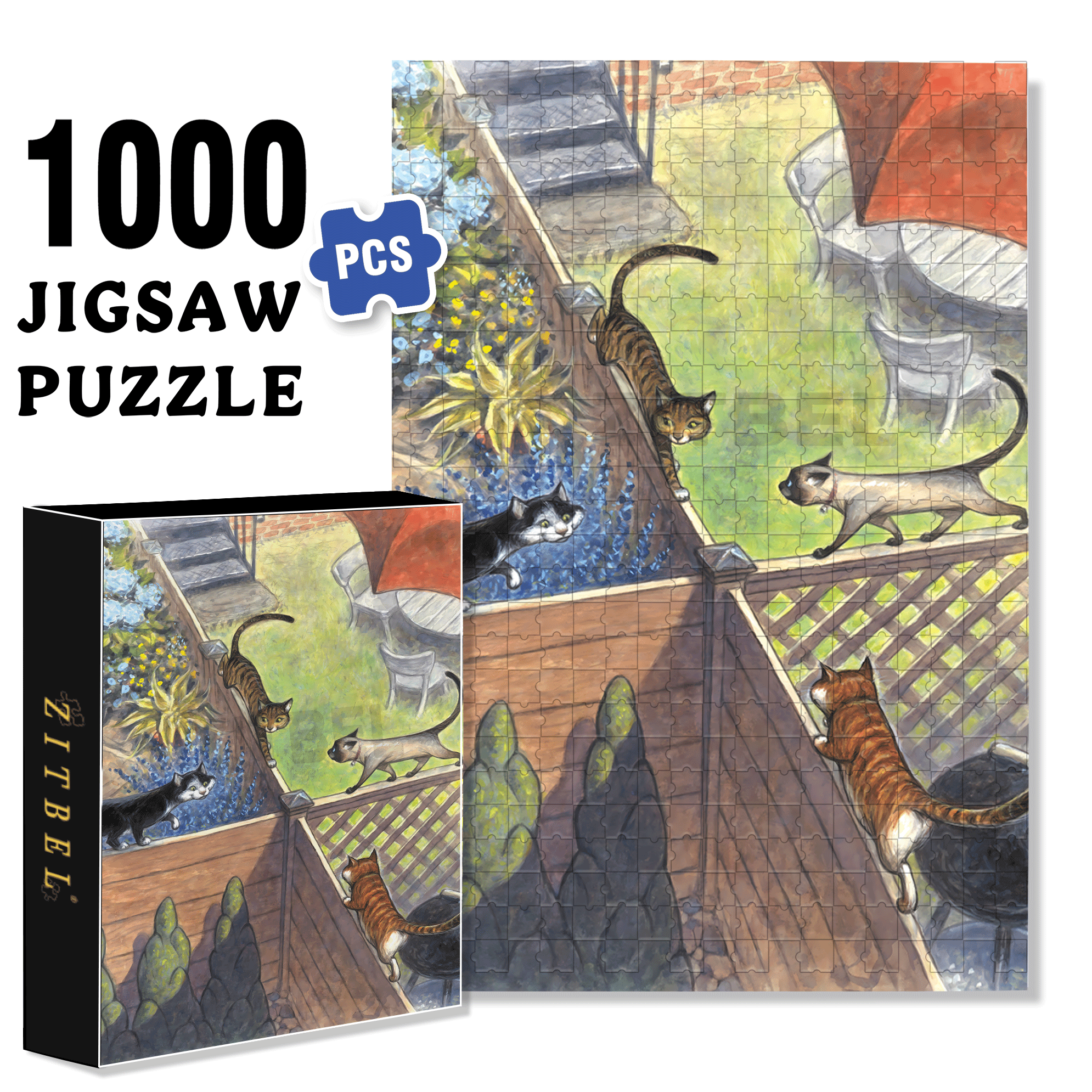 Good Fences 500pcs/1000pcs Jigsaw Puzzle, Scratch-Resistant, Interactive Family Game & Brain-Boosting DIY Decor, Perfect for Halloween, Christmas & New Year Gifts, Family Puzzle Game