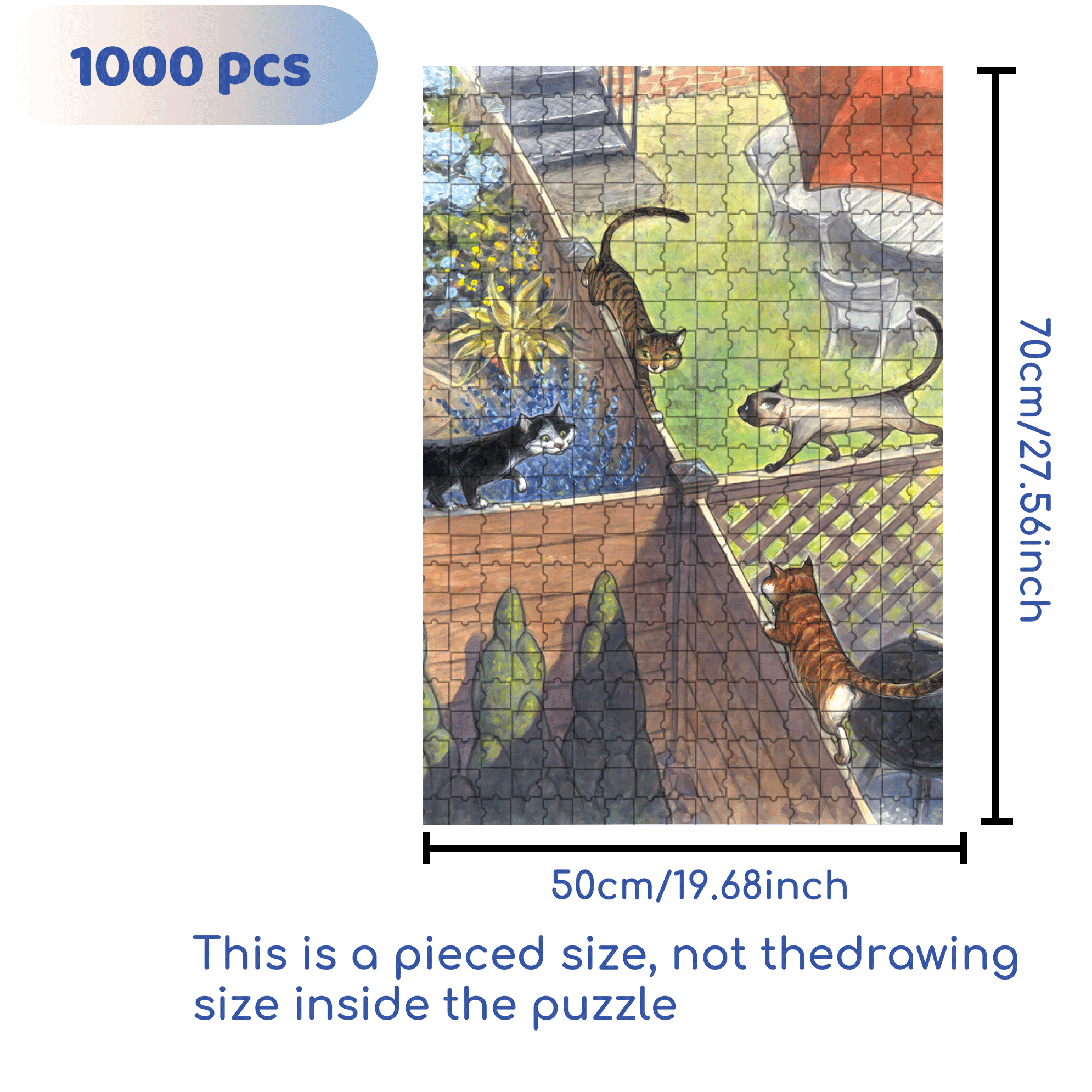 Good Fences 500pcs/1000pcs Jigsaw Puzzle, Scratch-Resistant, Interactive Family Game & Brain-Boosting DIY Decor, Perfect for Halloween, Christmas & New Year Gifts, Family Puzzle Game
