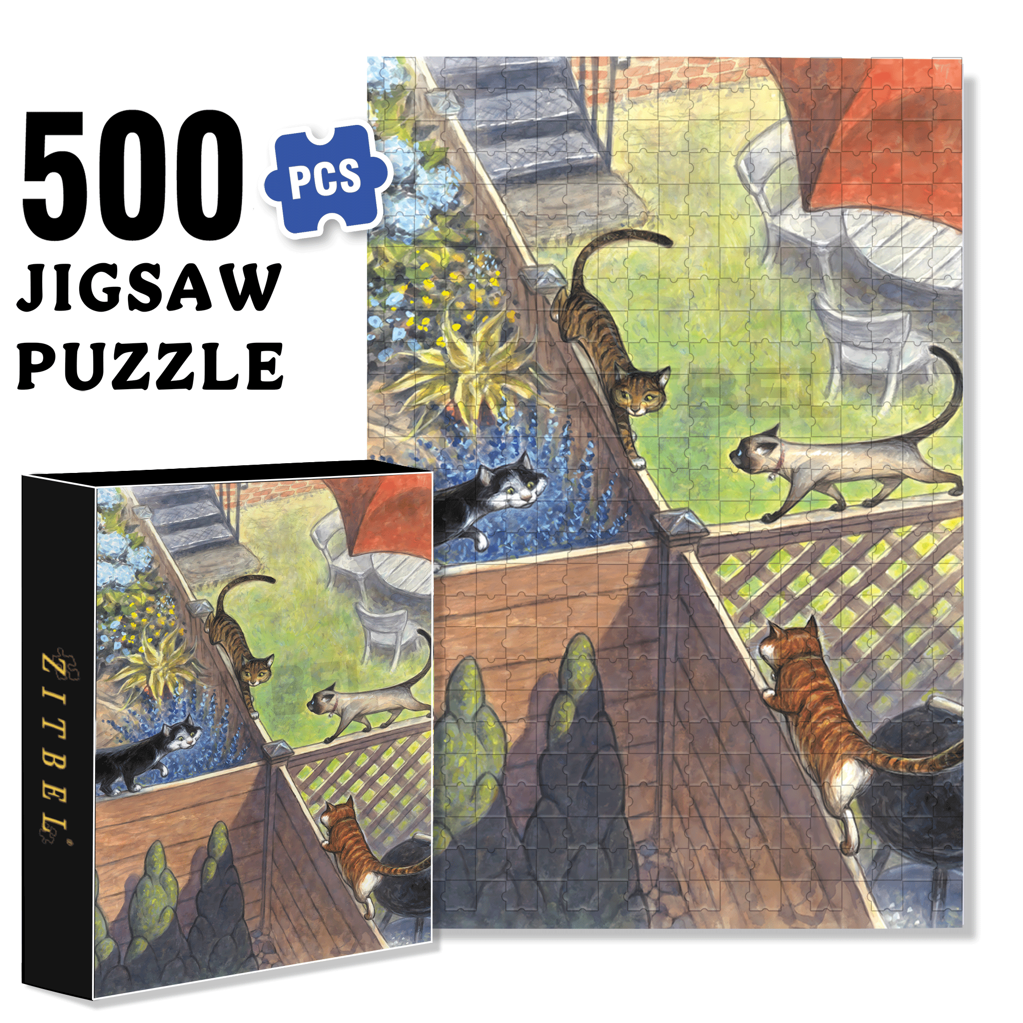 Good Fences 500pcs/1000pcs Jigsaw Puzzle, Scratch-Resistant, Interactive Family Game & Brain-Boosting DIY Decor, Perfect for Halloween, Christmas & New Year Gifts, Family Puzzle Game
