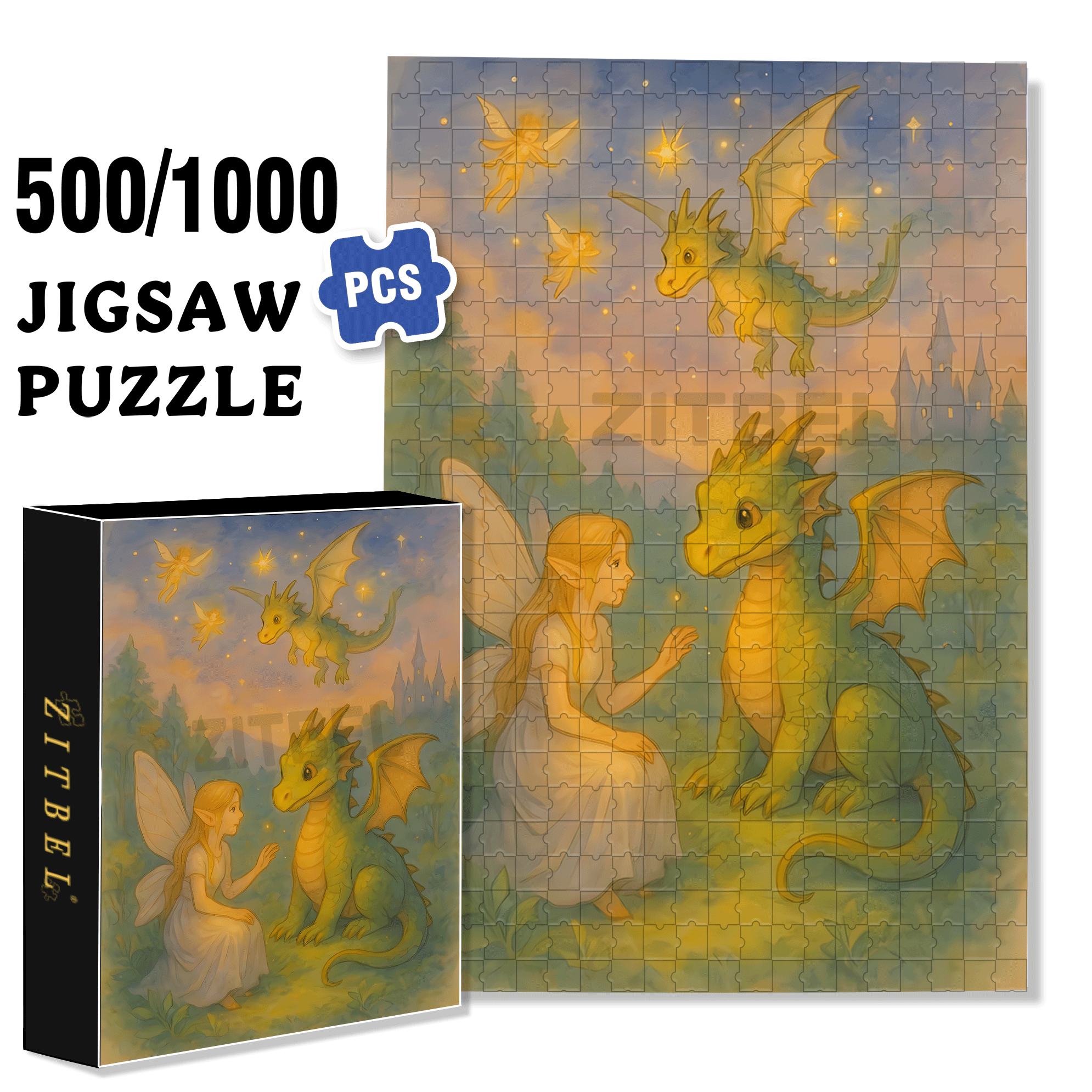 Good Wishes 500pcs/1000pcs Jigsaw Puzzle, Scratch-Resistant, Interactive Family Game & Brain-Boosting DIY Decor, Perfect for Halloween, Christmas & New Year Gifts, Family Puzzle Game