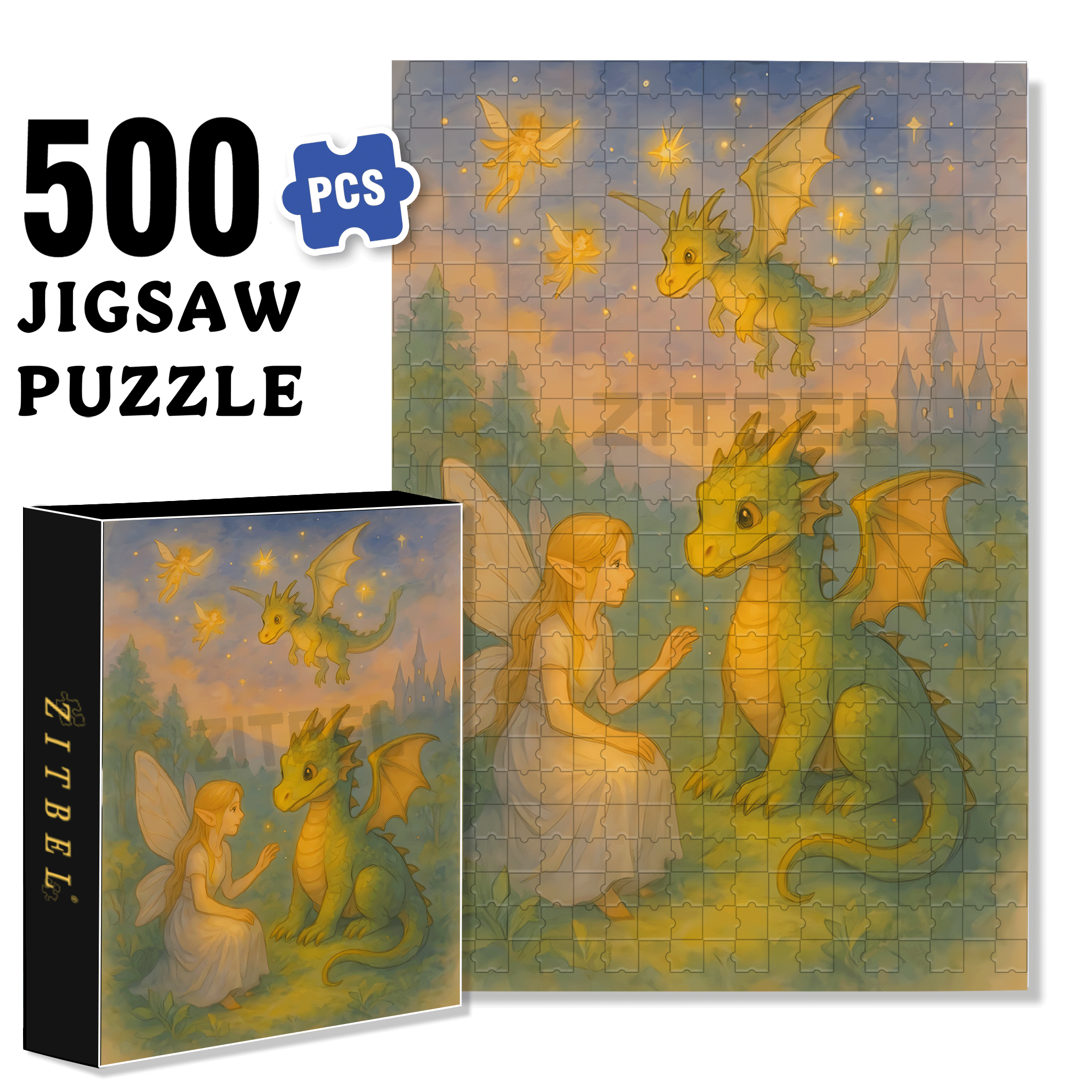 Good Wishes 500pcs/1000pcs Jigsaw Puzzle, Scratch-Resistant, Interactive Family Game & Brain-Boosting DIY Decor, Perfect for Halloween, Christmas & New Year Gifts, Family Puzzle Game