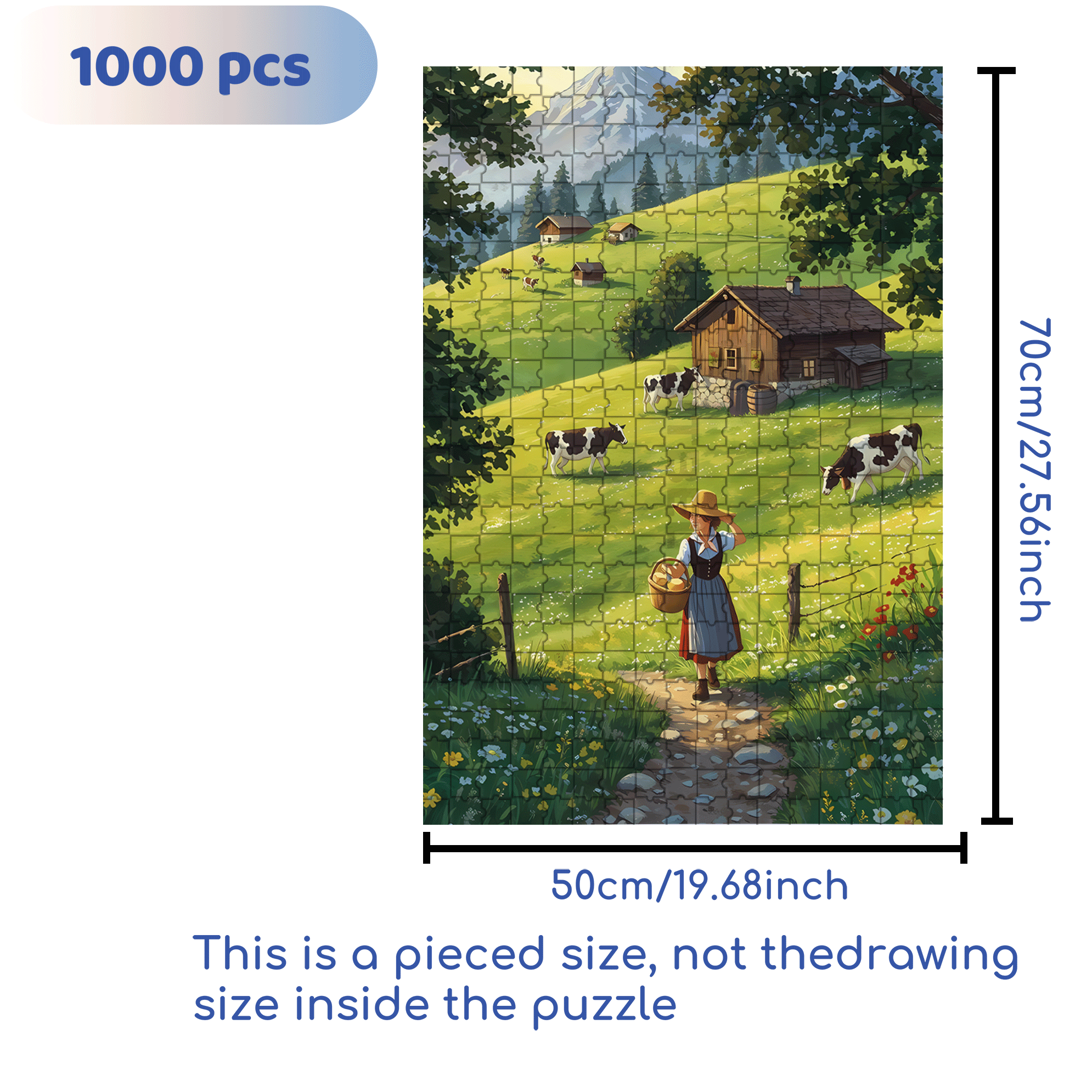Hailey's Day 500pcs/1000pcs Jigsaw Puzzle, Scratch-Resistant, Interactive Family Game & Brain-Boosting DIY Decor, Perfect for Halloween, Christmas & New Year Gifts, Family Puzzle Game