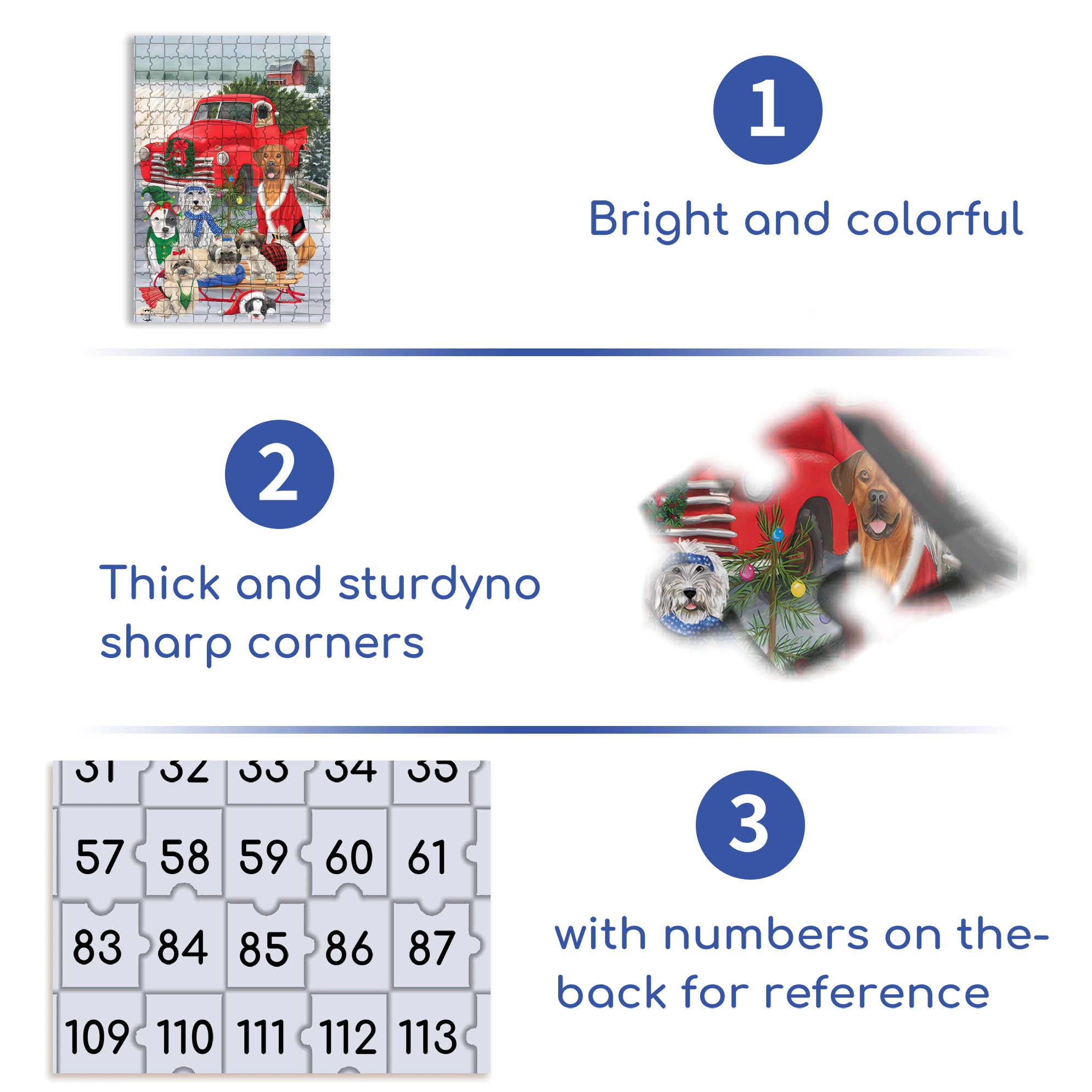 Holiday Dogs Christmas Garden 500pcs/1000pcs Jigsaw Puzzle, Scratch-Resistant, Interactive Family Game & Brain-Boosting DIY Decor, Perfect for Halloween, Christmas & New Year Gifts, Family Puzzle Game