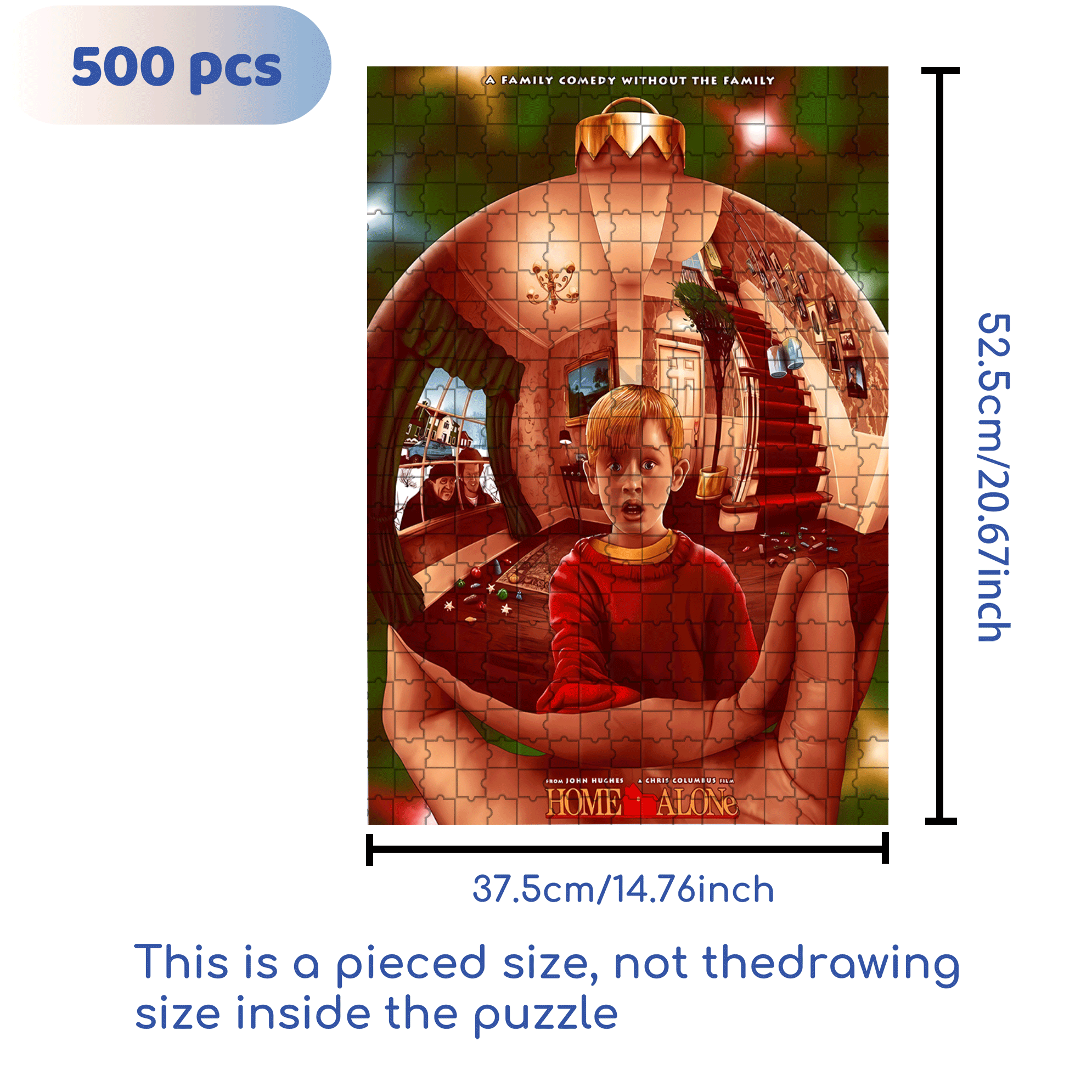Home Alone 500pcs/1000pcs Jigsaw Puzzle, Scratch-Resistant, Interactive Family Game & Brain-Boosting DIY Decor, Perfect for Halloween, Christmas & New Year Gifts, Family Puzzle Game