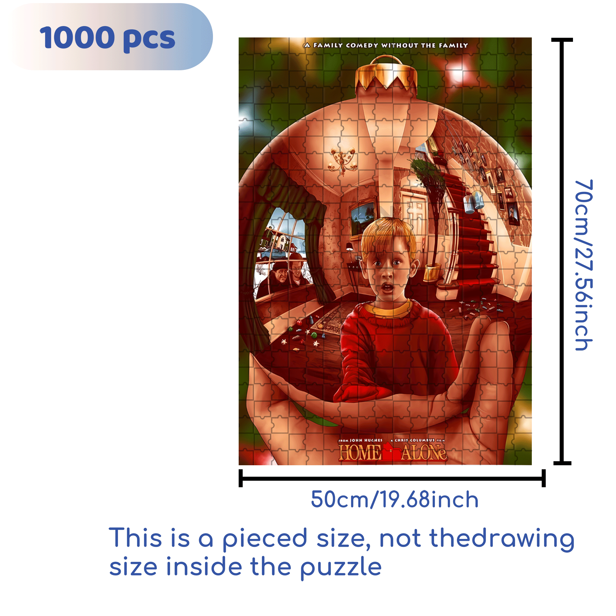 Home Alone 500pcs/1000pcs Jigsaw Puzzle, Scratch-Resistant, Interactive Family Game & Brain-Boosting DIY Decor, Perfect for Halloween, Christmas & New Year Gifts, Family Puzzle Game