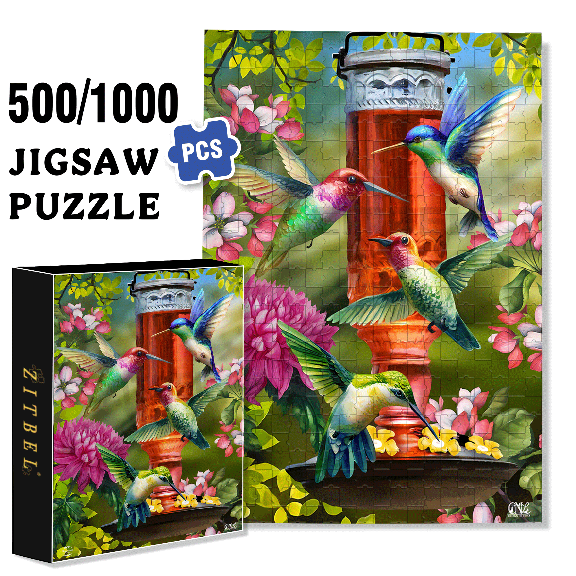 Home Sweet Birdhouse Spring Garden 500pcs/1000pcs Jigsaw Puzzle, Scratch-Resistant, Interactive Family Game & Brain-Boosting DIY Decor, Perfect for Halloween, Christmas & New Year Gifts, Family Puzzle Game