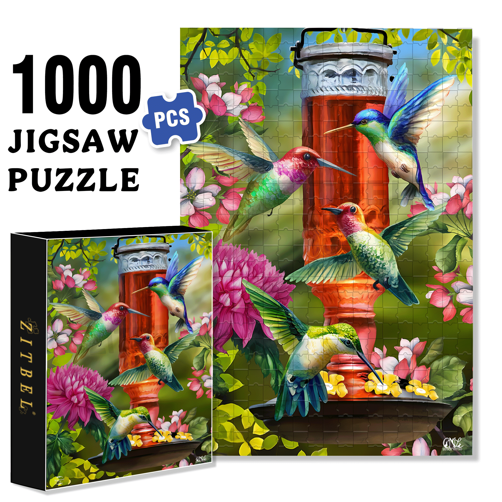 Home Sweet Birdhouse Spring Garden 500pcs/1000pcs Jigsaw Puzzle, Scratch-Resistant, Interactive Family Game & Brain-Boosting DIY Decor, Perfect for Halloween, Christmas & New Year Gifts, Family Puzzle Game