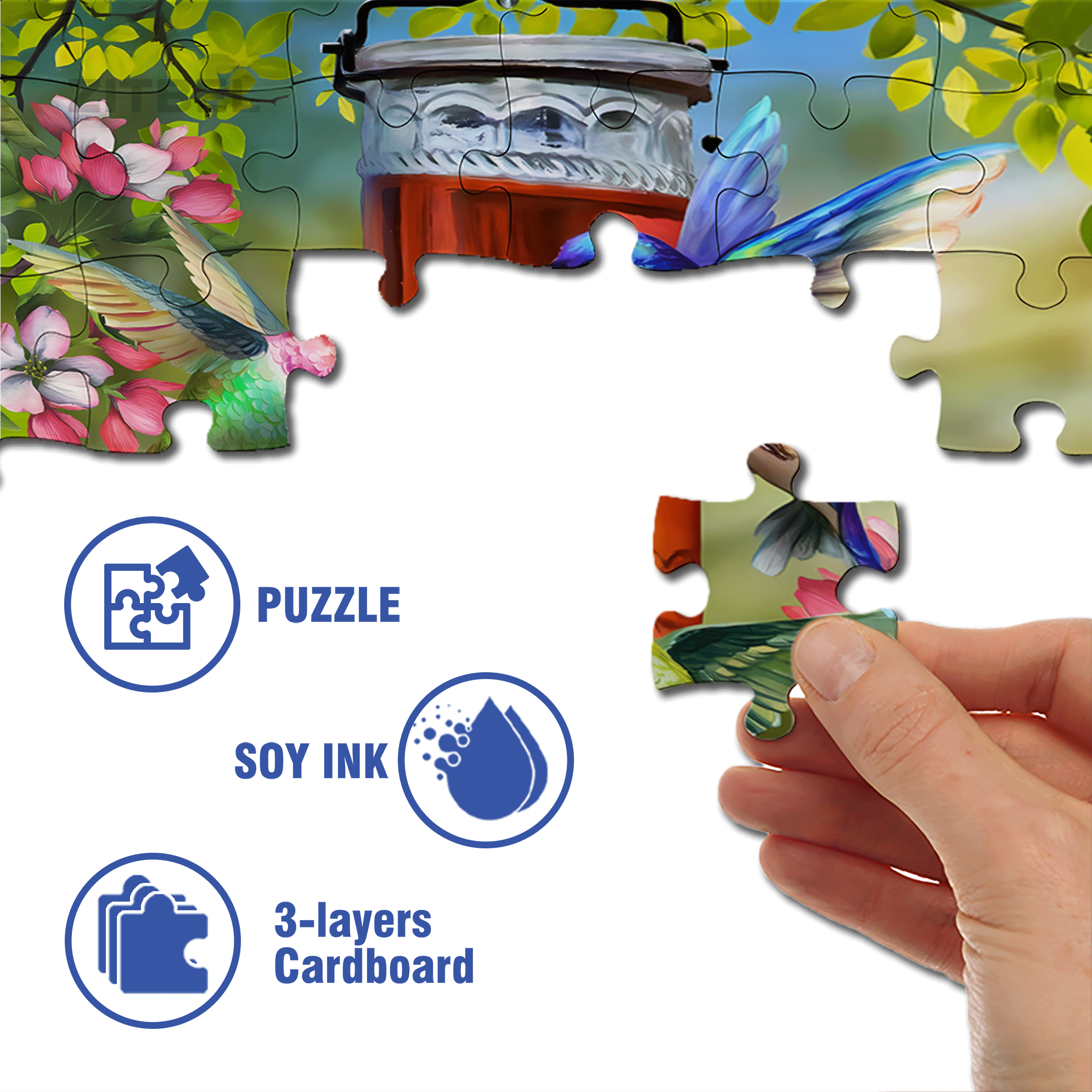Home Sweet Birdhouse Spring Garden 500pcs/1000pcs Jigsaw Puzzle, Scratch-Resistant, Interactive Family Game & Brain-Boosting DIY Decor, Perfect for Halloween, Christmas & New Year Gifts, Family Puzzle Game