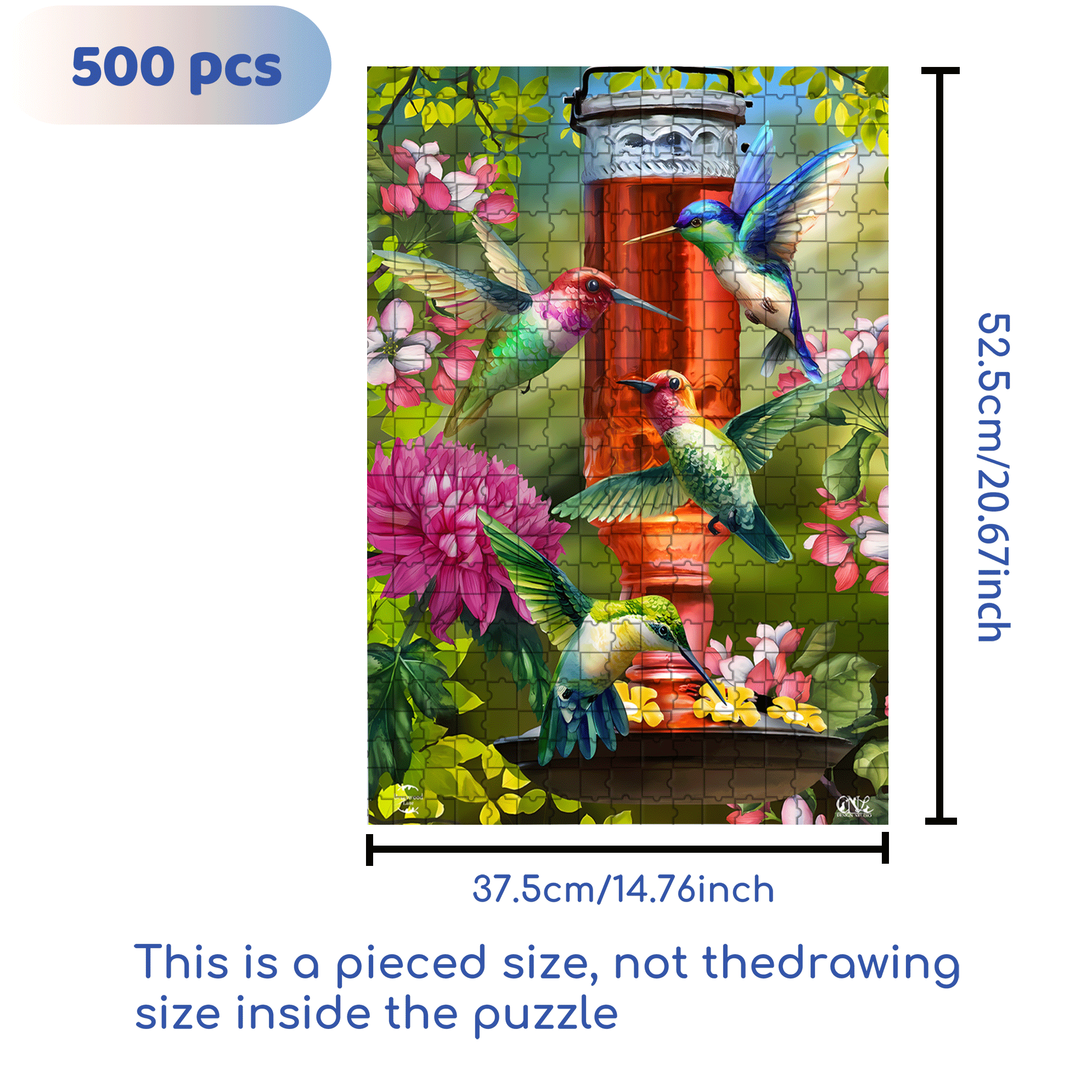 Home Sweet Birdhouse Spring Garden 500pcs/1000pcs Jigsaw Puzzle, Scratch-Resistant, Interactive Family Game & Brain-Boosting DIY Decor, Perfect for Halloween, Christmas & New Year Gifts, Family Puzzle Game