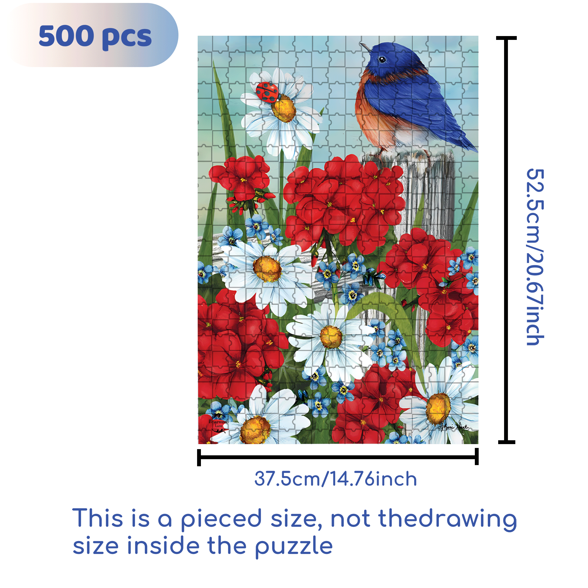 Hummingbird Feeder Spring Garden 500pcs/1000pcs Jigsaw Puzzle, Scratch-Resistant, Interactive Family Game & Brain-Boosting DIY Decor, Perfect for Halloween, Christmas & New Year Gifts, Family Puzzle Game
