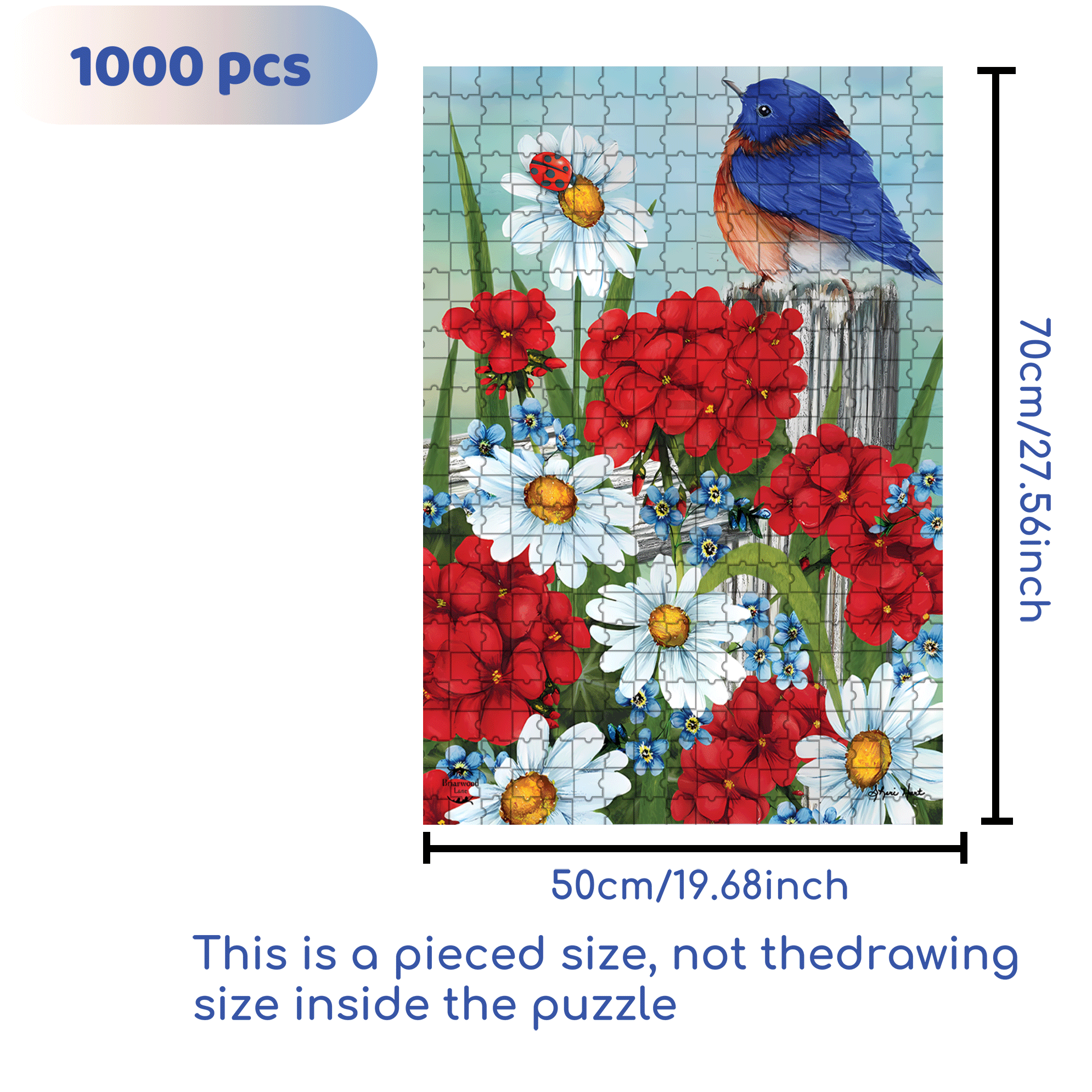 Hummingbird Feeder Spring Garden 500pcs/1000pcs Jigsaw Puzzle, Scratch-Resistant, Interactive Family Game & Brain-Boosting DIY Decor, Perfect for Halloween, Christmas & New Year Gifts, Family Puzzle Game