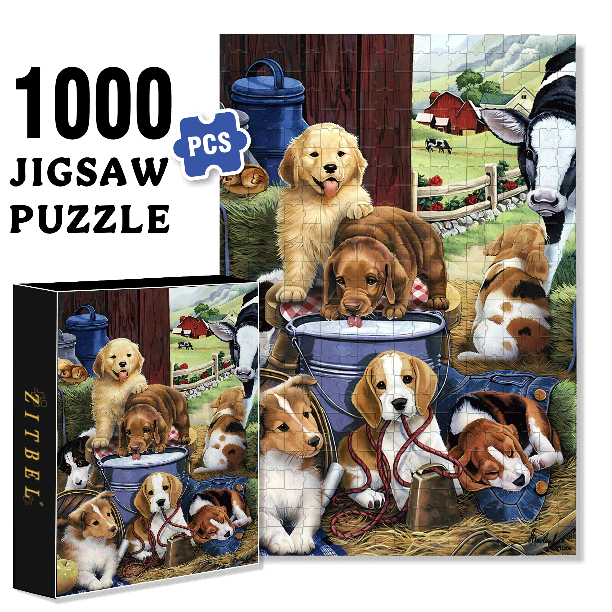 Jenny Newland 500pcs/1000pcs Jigsaw Puzzle, Scratch-Resistant, Interactive Family Game & Brain-Boosting DIY Decor, Perfect for Halloween, Christmas & New Year Gifts, Family Puzzle Game