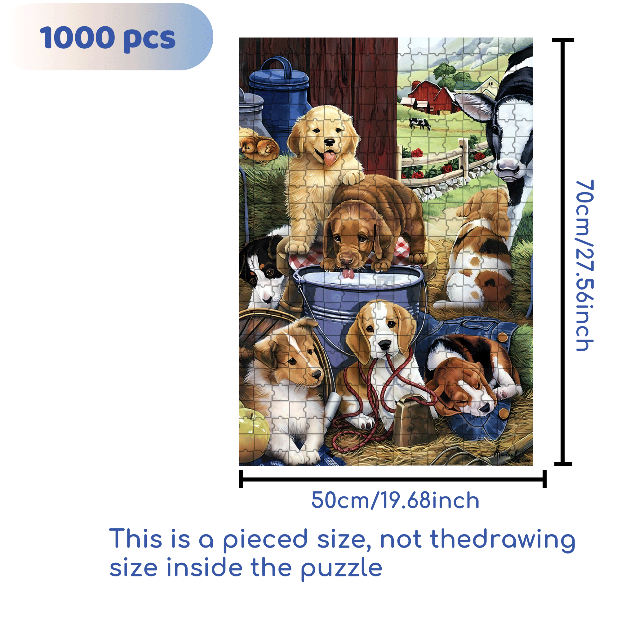 Jenny Newland 500pcs/1000pcs Jigsaw Puzzle, Scratch-Resistant, Interactive Family Game & Brain-Boosting DIY Decor, Perfect for Halloween, Christmas & New Year Gifts, Family Puzzle Game