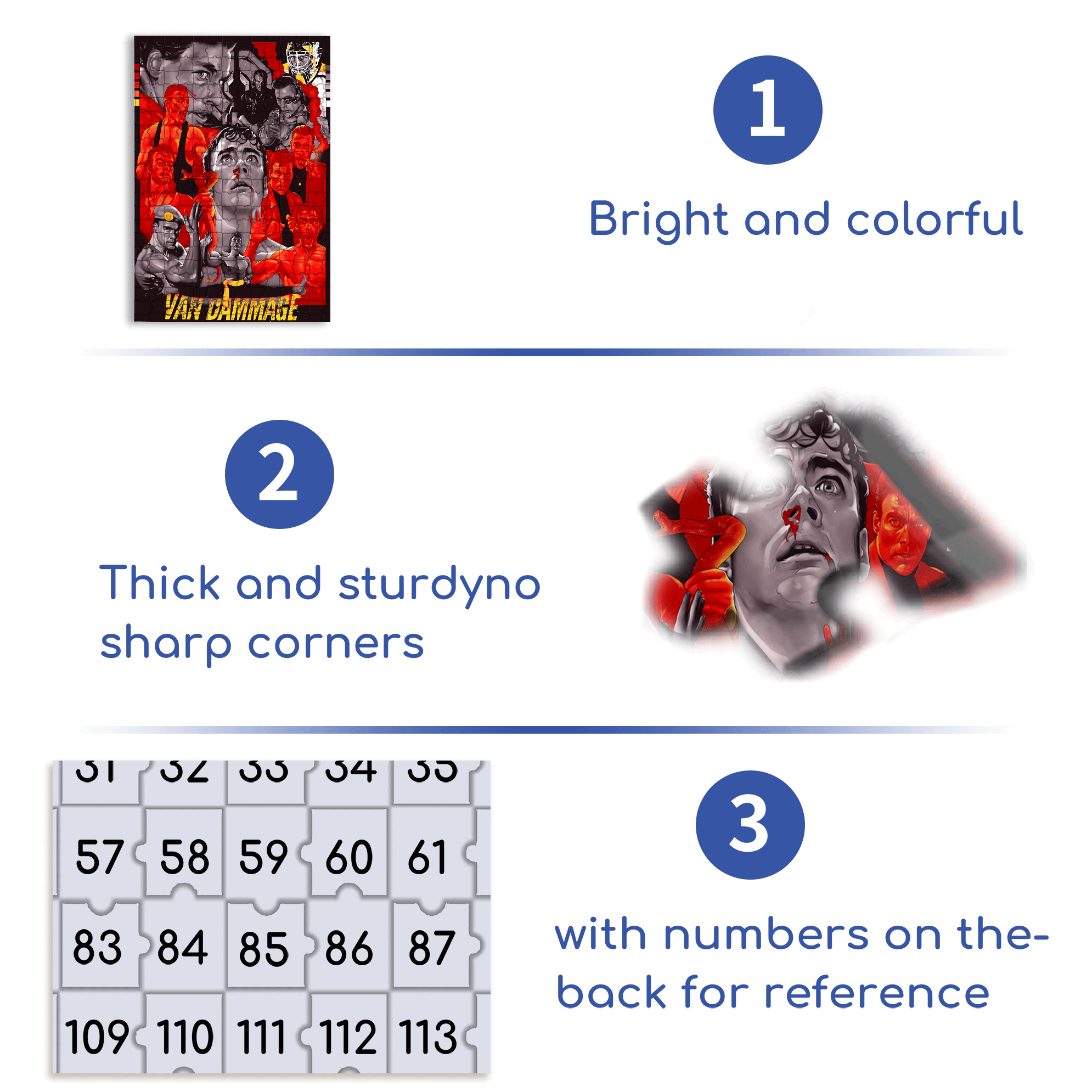 Van Dammage 500pcs/1000pcs Jigsaw Puzzle, Scratch-Resistant, Interactive Family Game & Brain-Boosting DIY Decor, Perfect for Halloween, Christmas & New Year Gifts, Family Puzzle Game