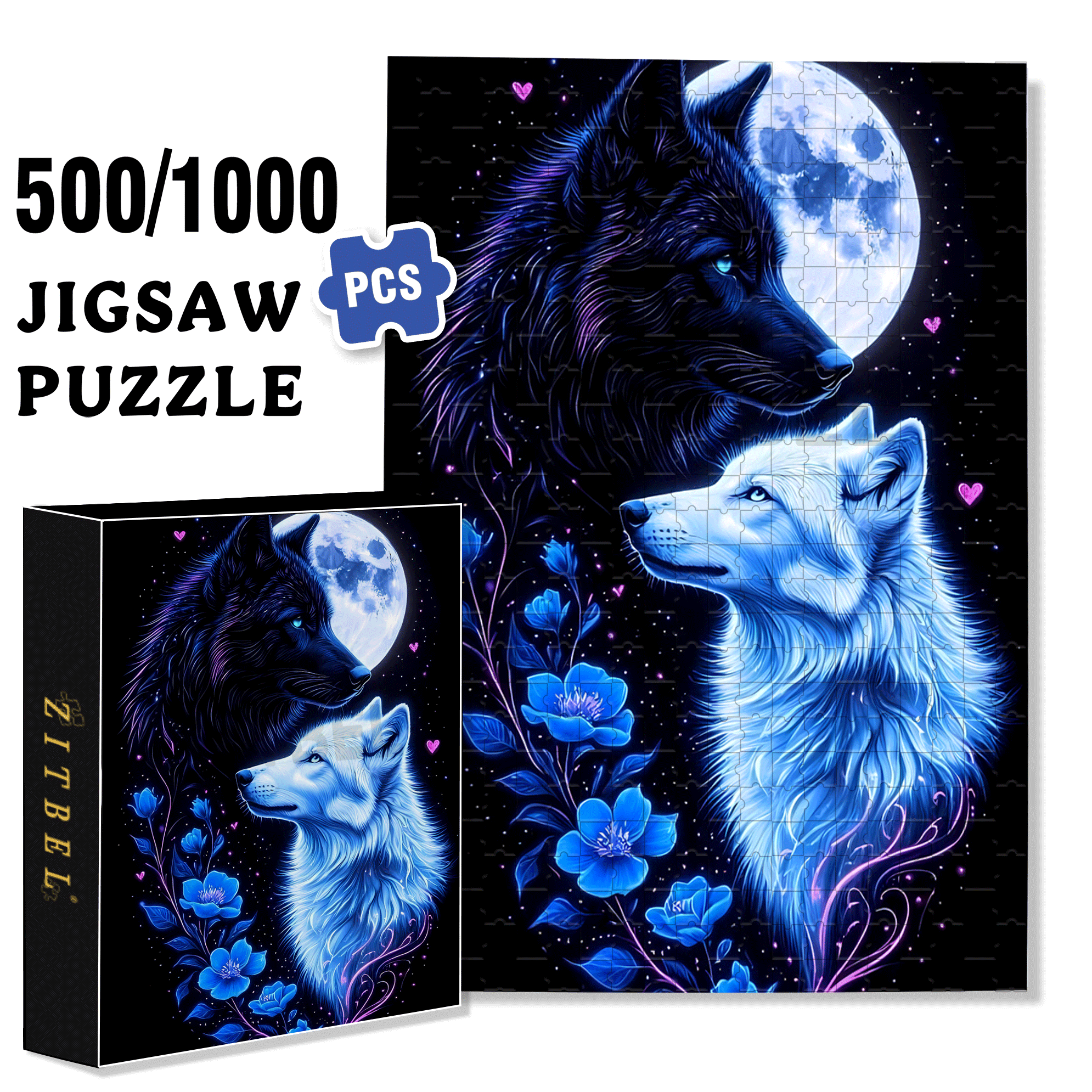 Wild World 500pcs/1000pcs Jigsaw Puzzle, Scratch-Resistant, Interactive Family Game & Brain-Boosting DIY Decor, Perfect for Halloween, Christmas & New Year Gifts, Family Puzzle Game