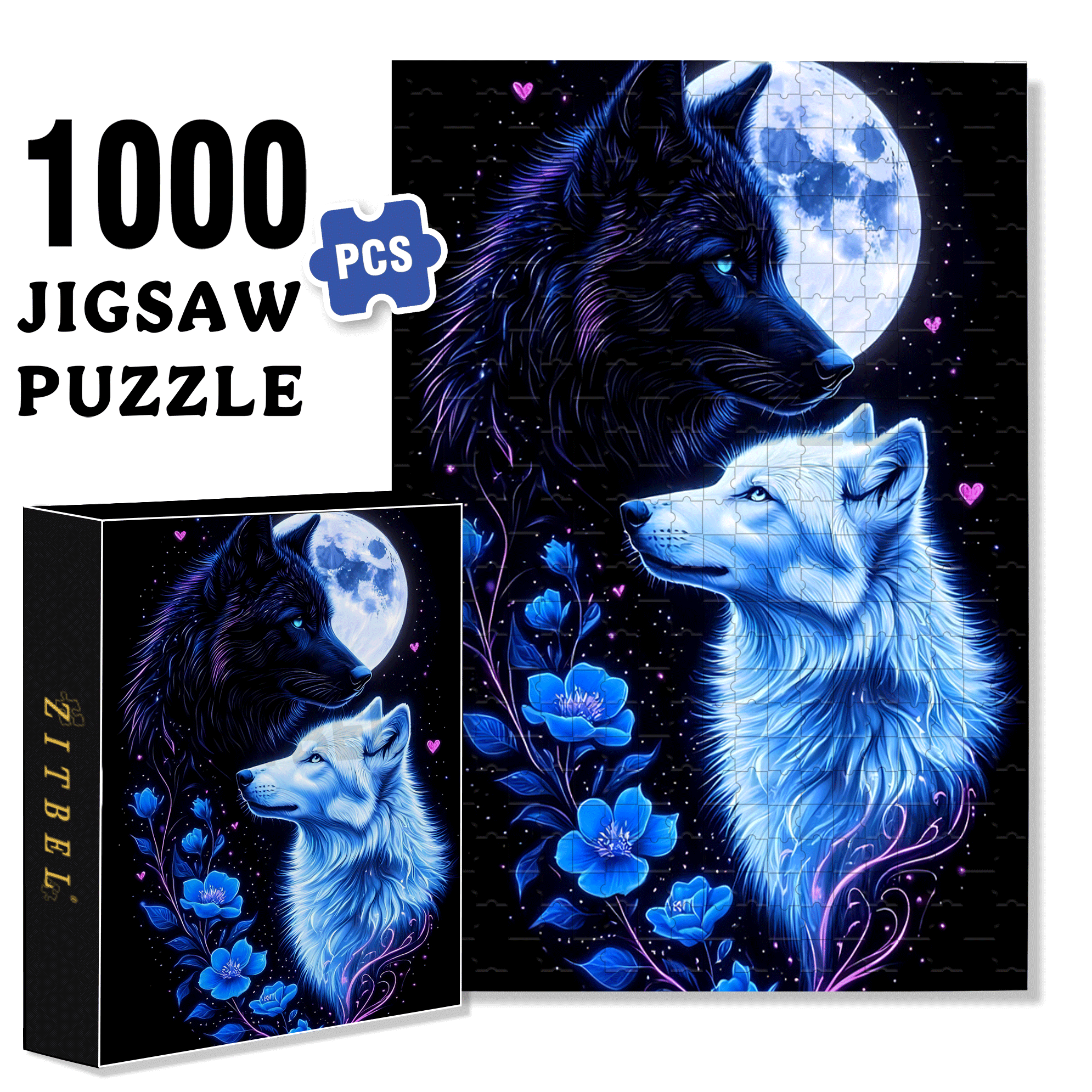 Wild World 500pcs/1000pcs Jigsaw Puzzle, Scratch-Resistant, Interactive Family Game & Brain-Boosting DIY Decor, Perfect for Halloween, Christmas & New Year Gifts, Family Puzzle Game