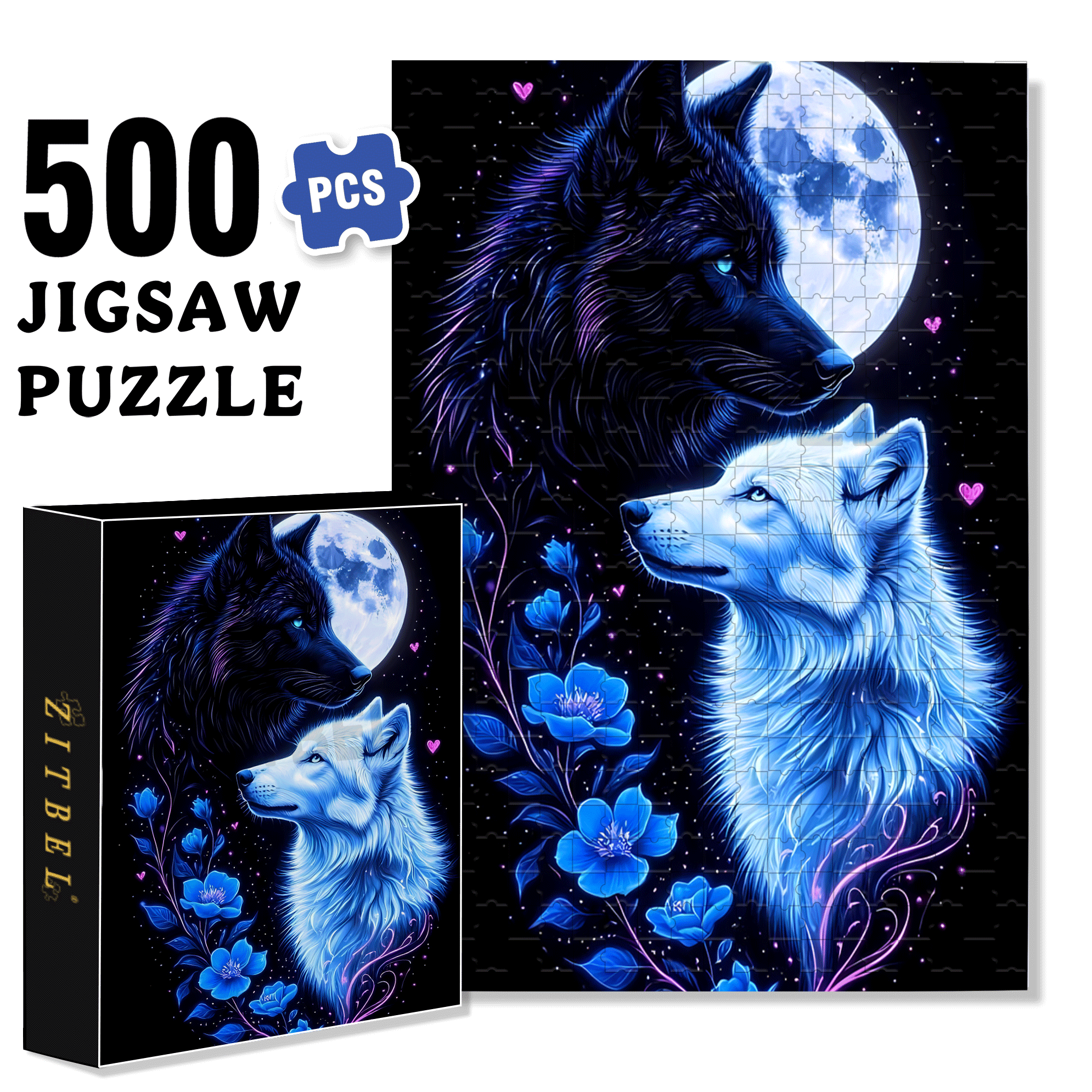 Wild World 500pcs/1000pcs Jigsaw Puzzle, Scratch-Resistant, Interactive Family Game & Brain-Boosting DIY Decor, Perfect for Halloween, Christmas & New Year Gifts, Family Puzzle Game