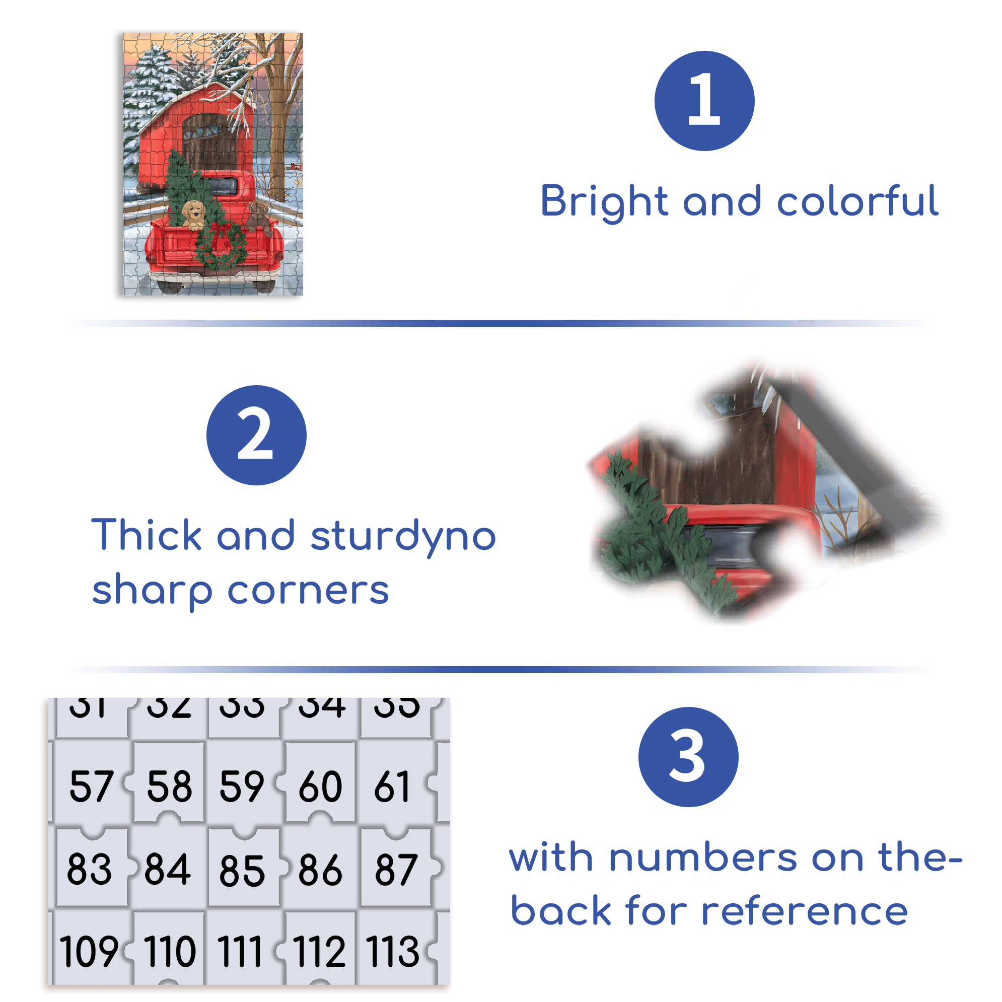Winter Puppy Pickup Garden 500pcs/1000pcs Jigsaw Puzzle, Scratch-Resistant, Interactive Family Game & Brain-Boosting DIY Decor, Perfect for Halloween, Christmas & New Year Gifts, Family Puzzle Game