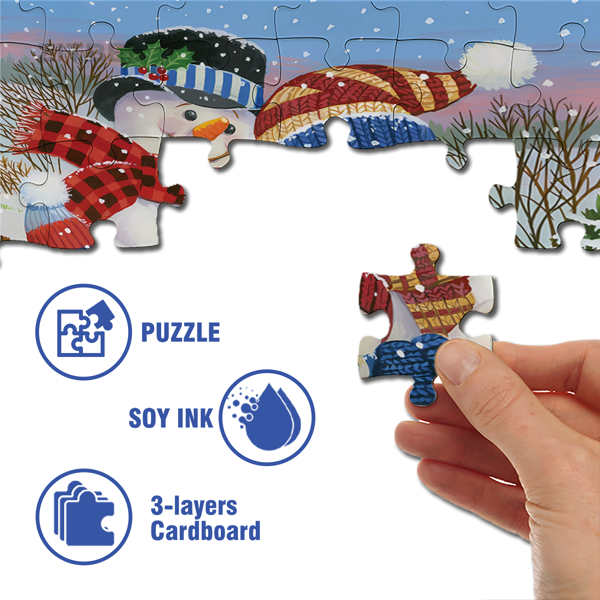 With Presents For All 500pcs/1000pcs Jigsaw Puzzle, Scratch-Resistant, Interactive Family Game & Brain-Boosting DIY Decor, Perfect for Halloween, Christmas & New Year Gifts, Family Puzzle Game