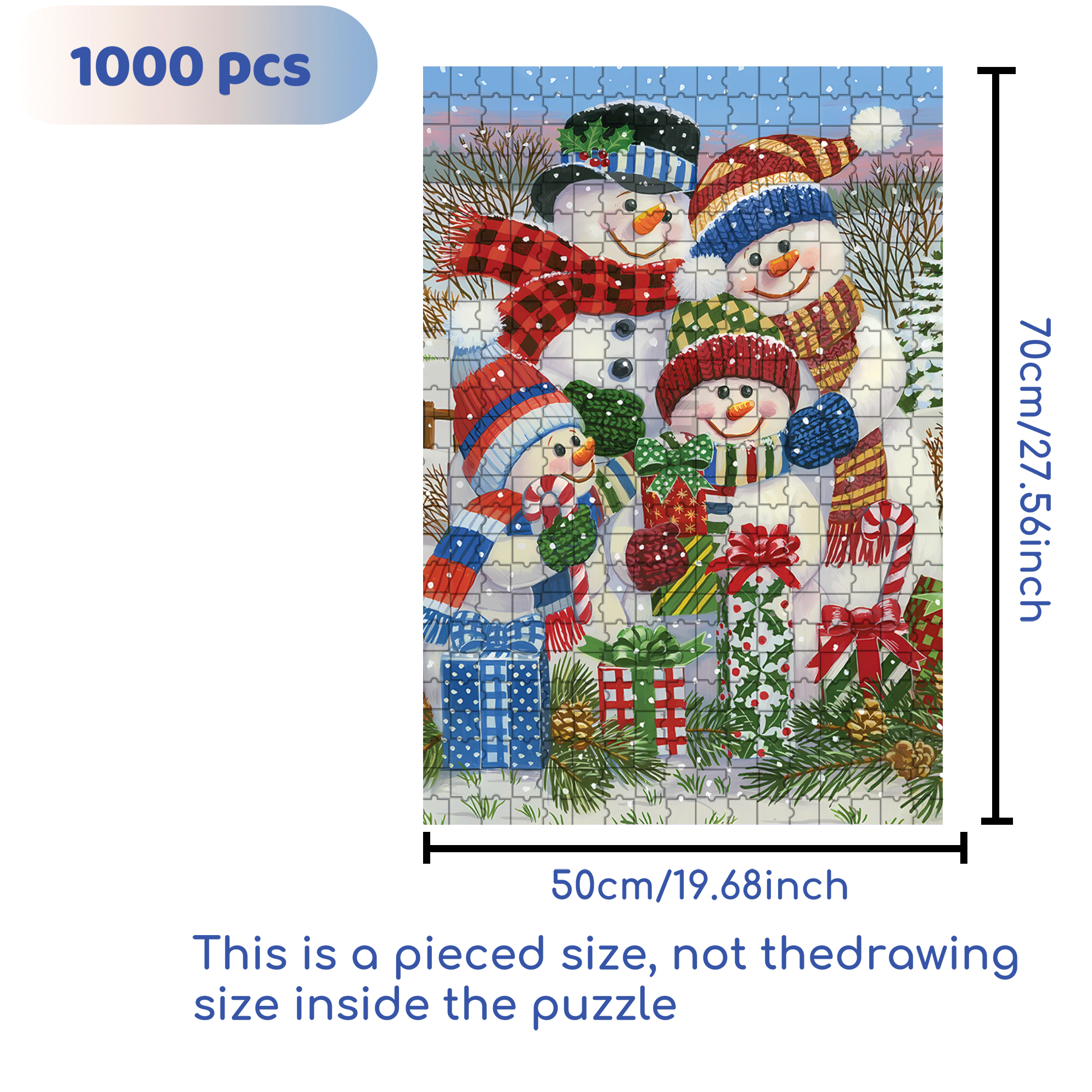With Presents For All 500pcs/1000pcs Jigsaw Puzzle, Scratch-Resistant, Interactive Family Game & Brain-Boosting DIY Decor, Perfect for Halloween, Christmas & New Year Gifts, Family Puzzle Game